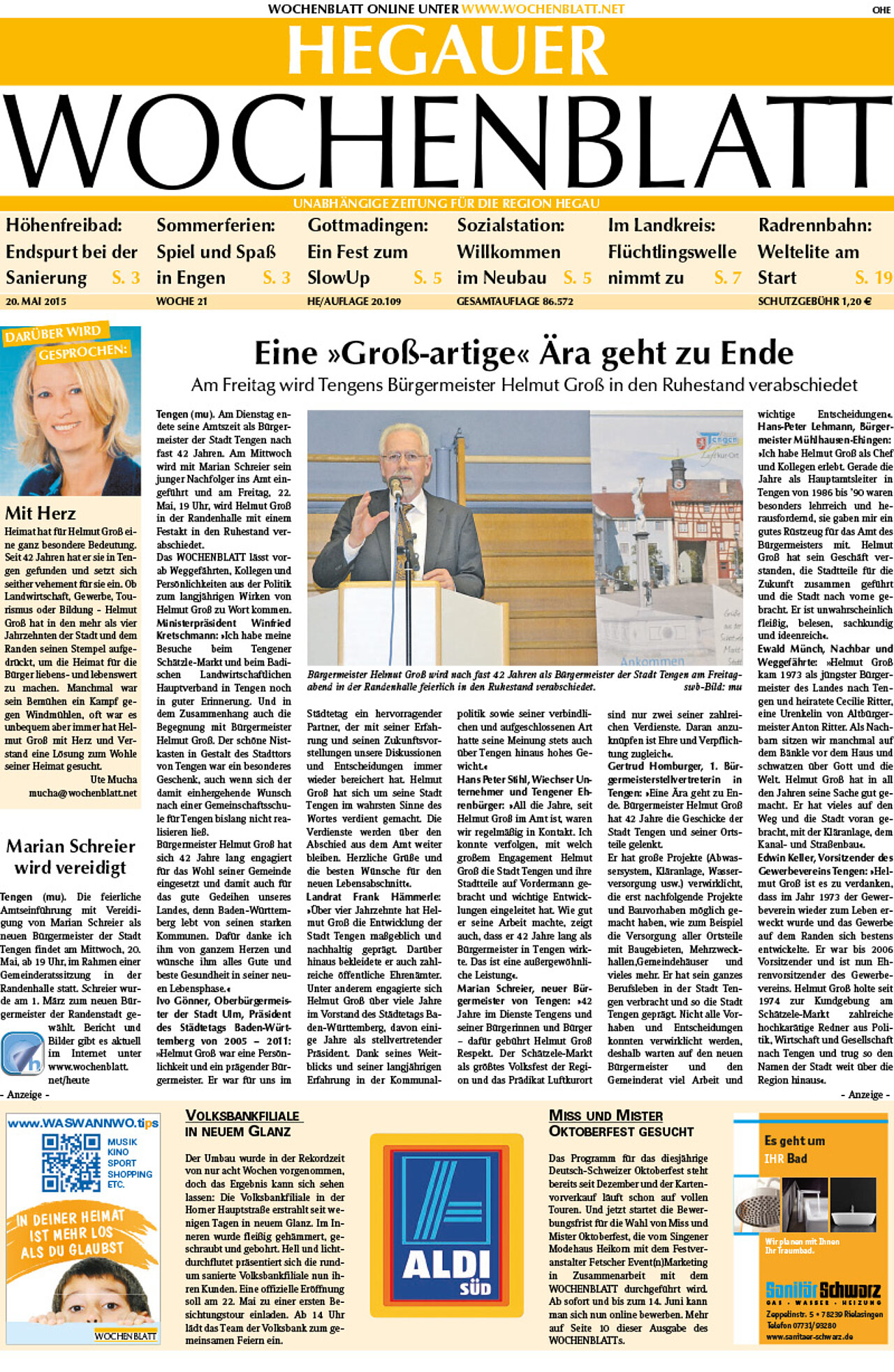 Ausgabe 21 vom 20. Mai 2015