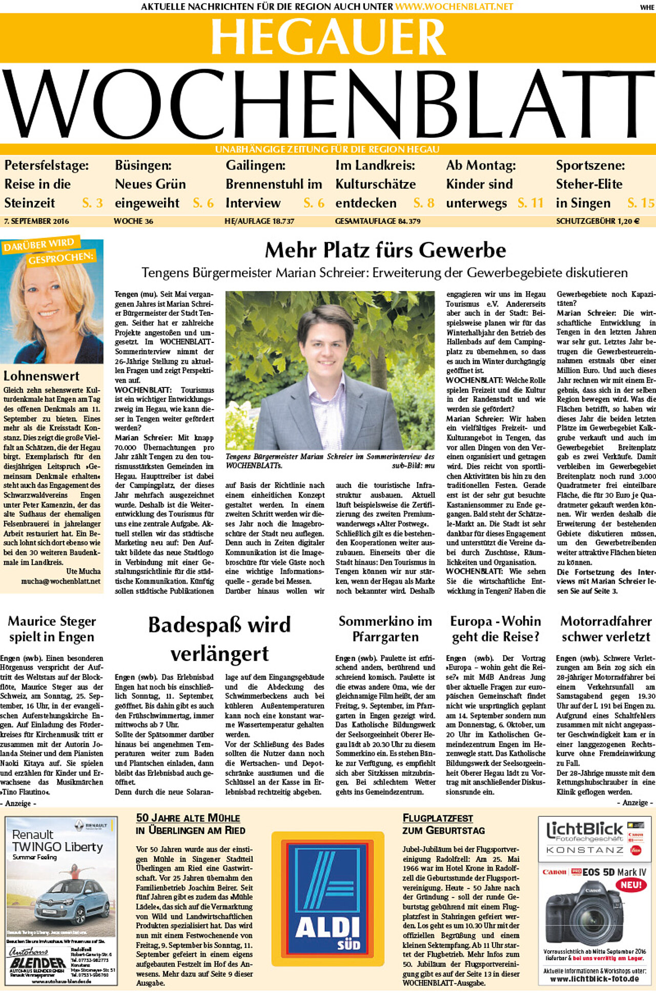 Ausgabe 36 vom 07. September 2016
