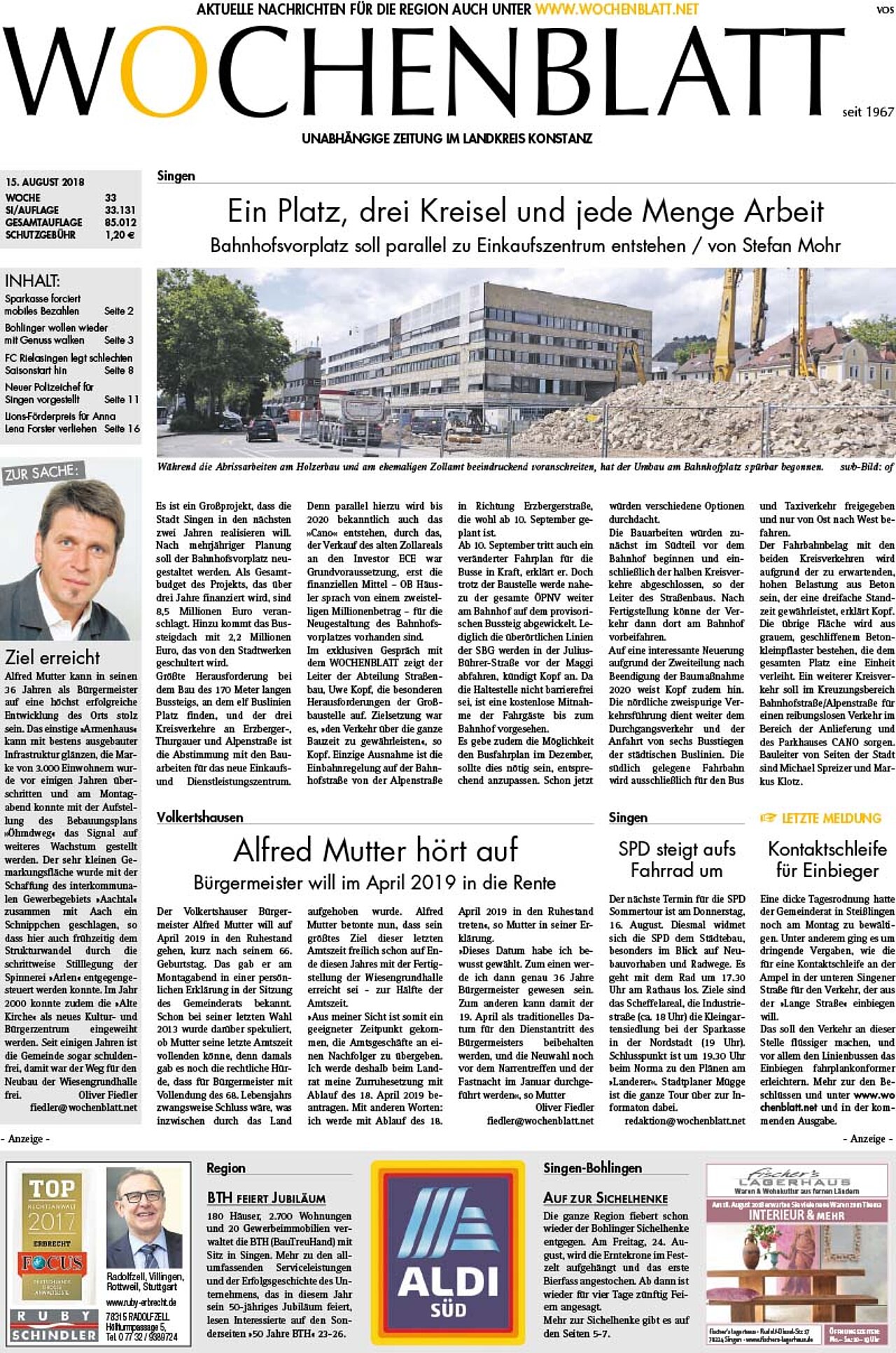 Ausgabe 33 vom 15. August 2018
