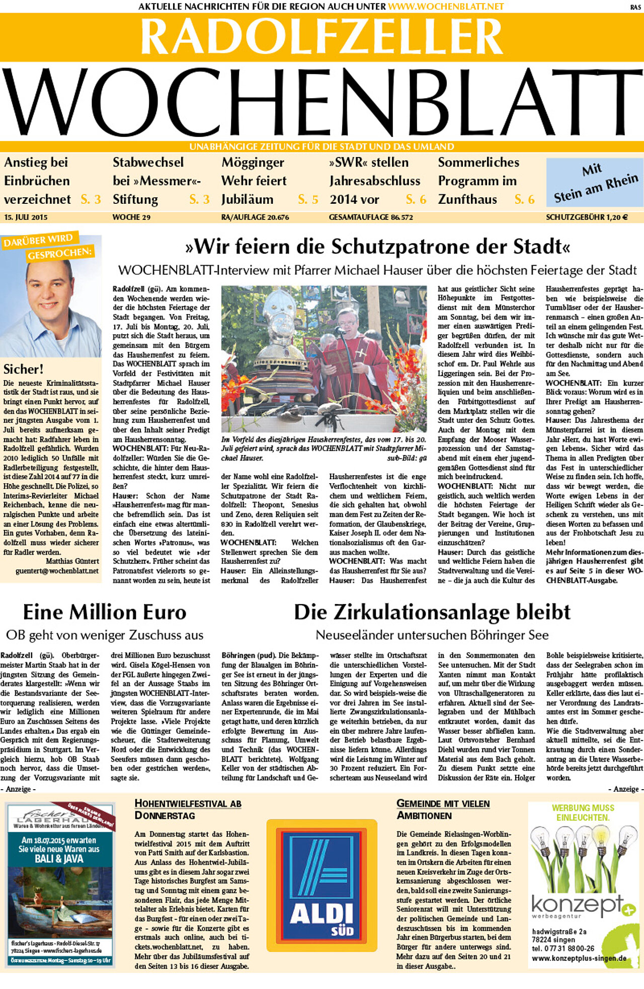 Ausgabe 29 vom 15. Juli 2015