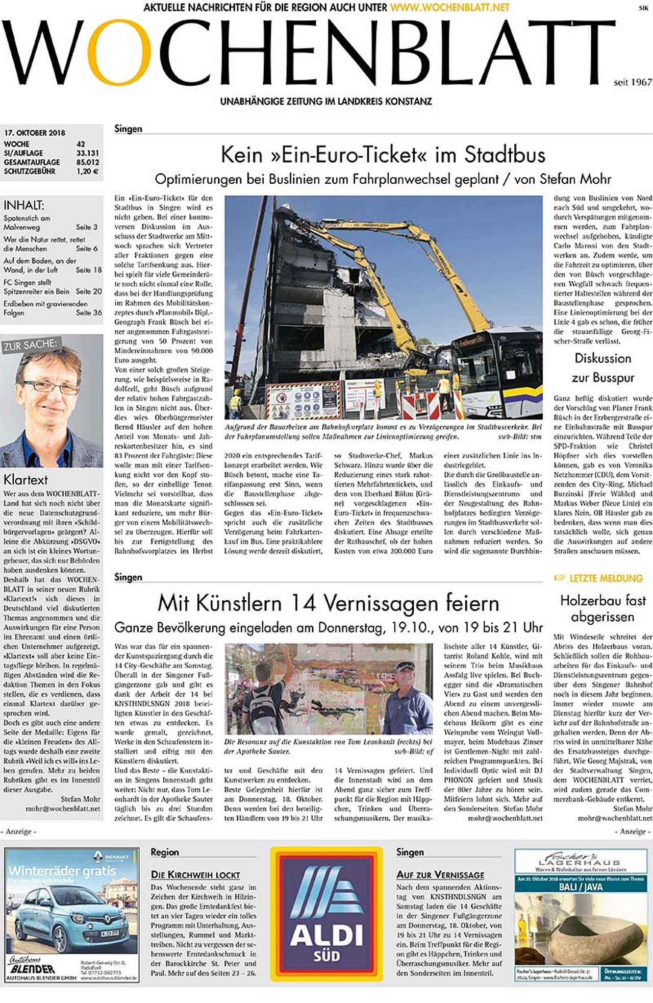 Ausgabe 42 vom 17. Oktober 2018
