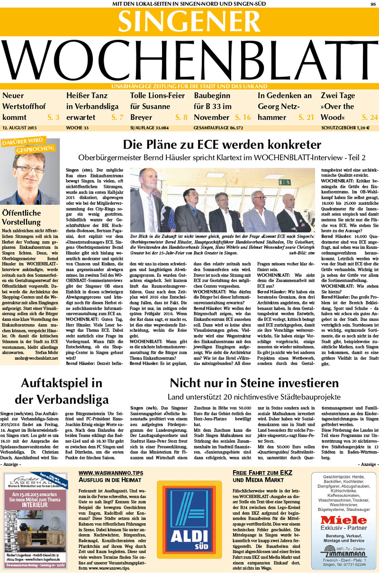 Ausgabe 33 vom 12. August 2015