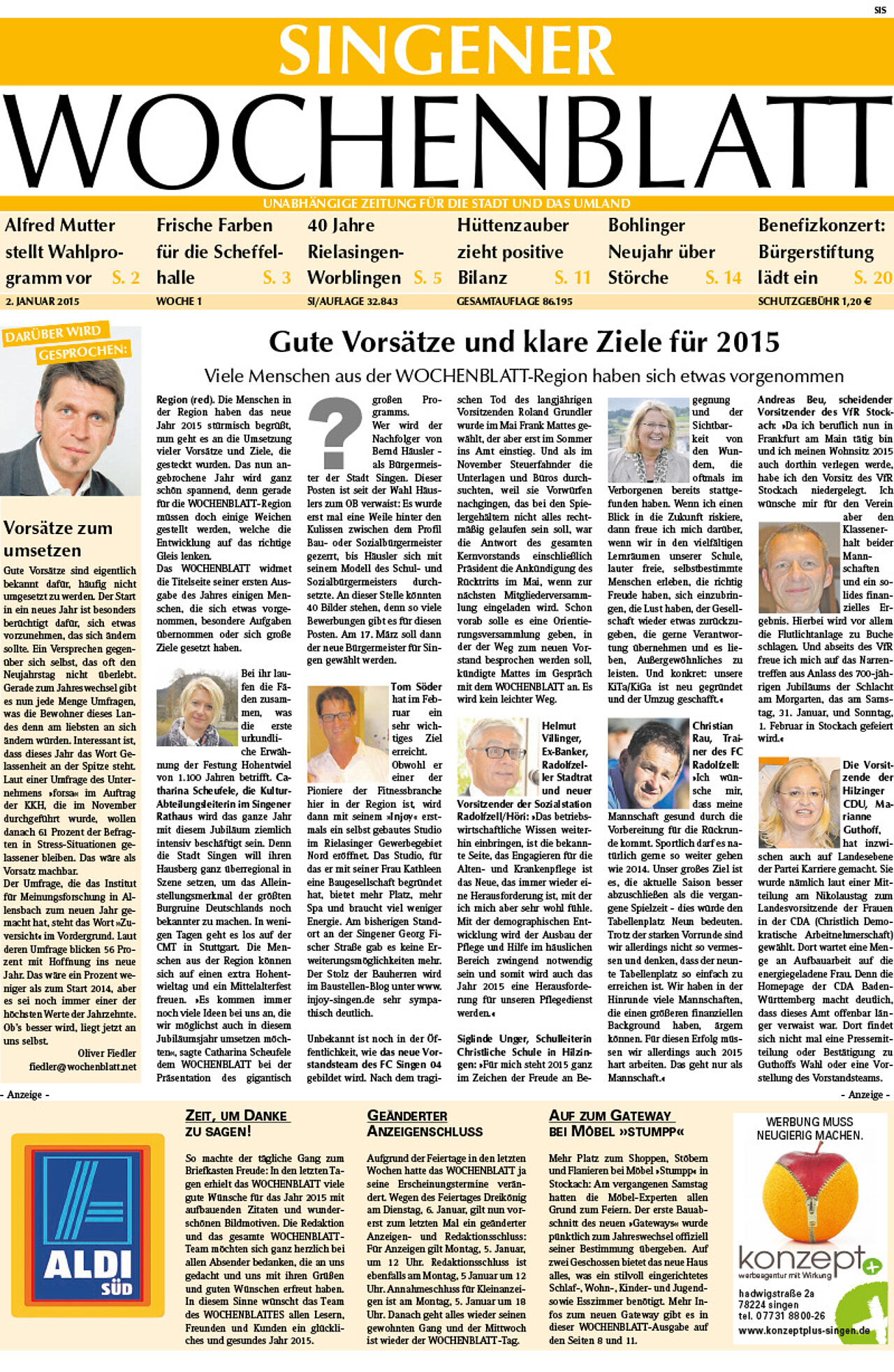 Ausgabe 01 vom 02. Januar 2015