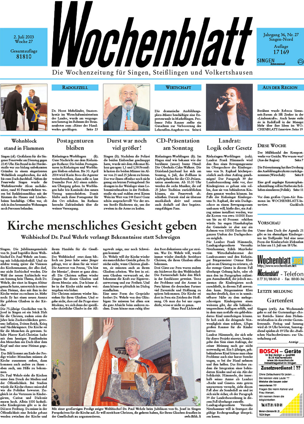 Ausgabe 27 vom 02. Juli 2003