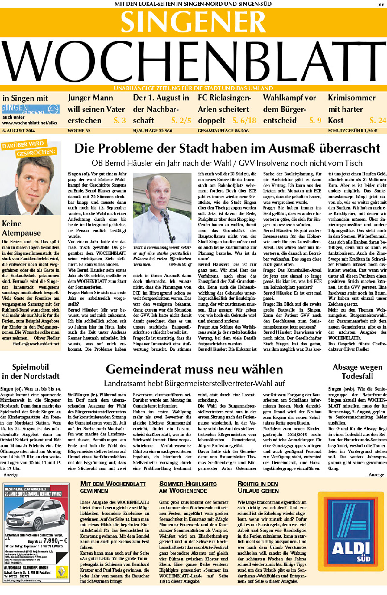 Ausgabe 32 vom 06. August 2014