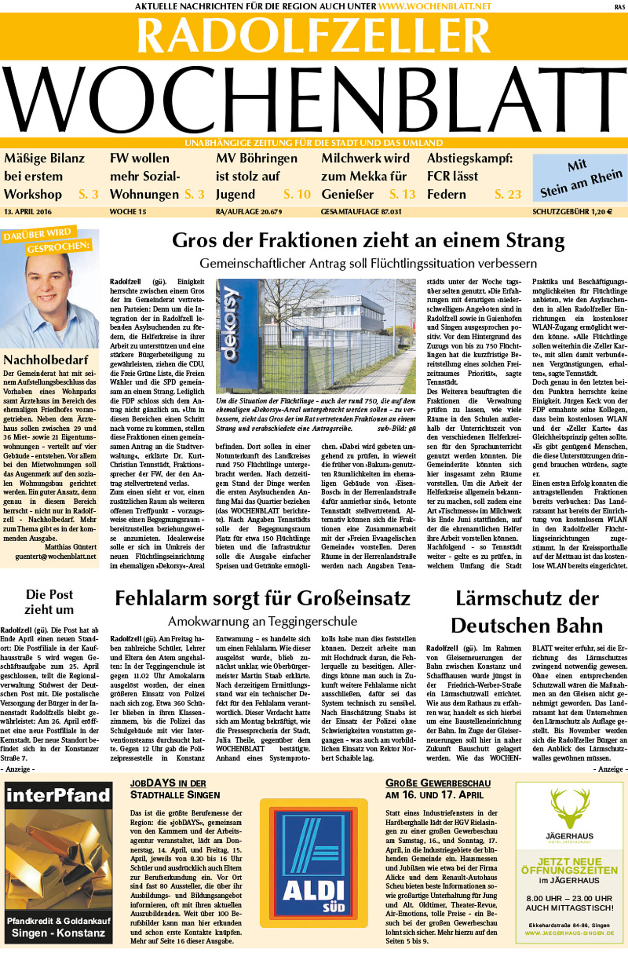 Ausgabe 15 vom 13. April 2016