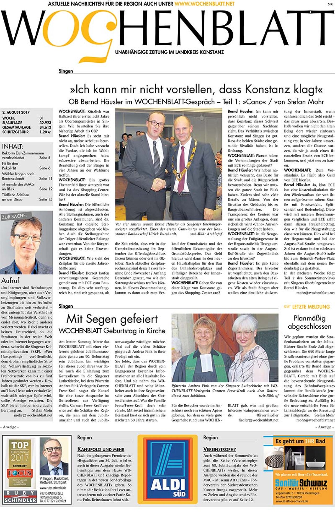 Ausgabe 31 vom 02. August 2017