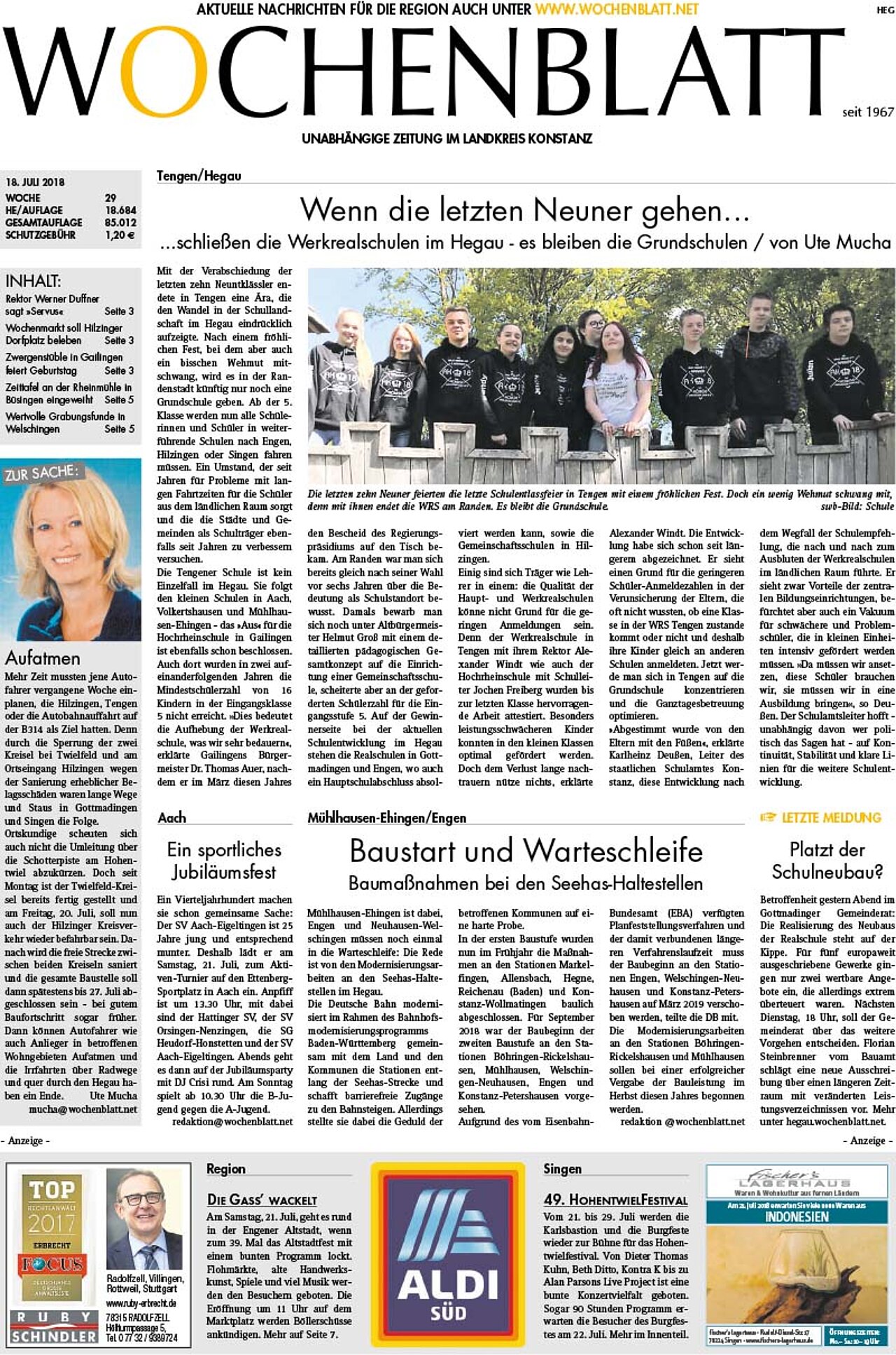 Ausgabe 29 vom 18. Juli 2018