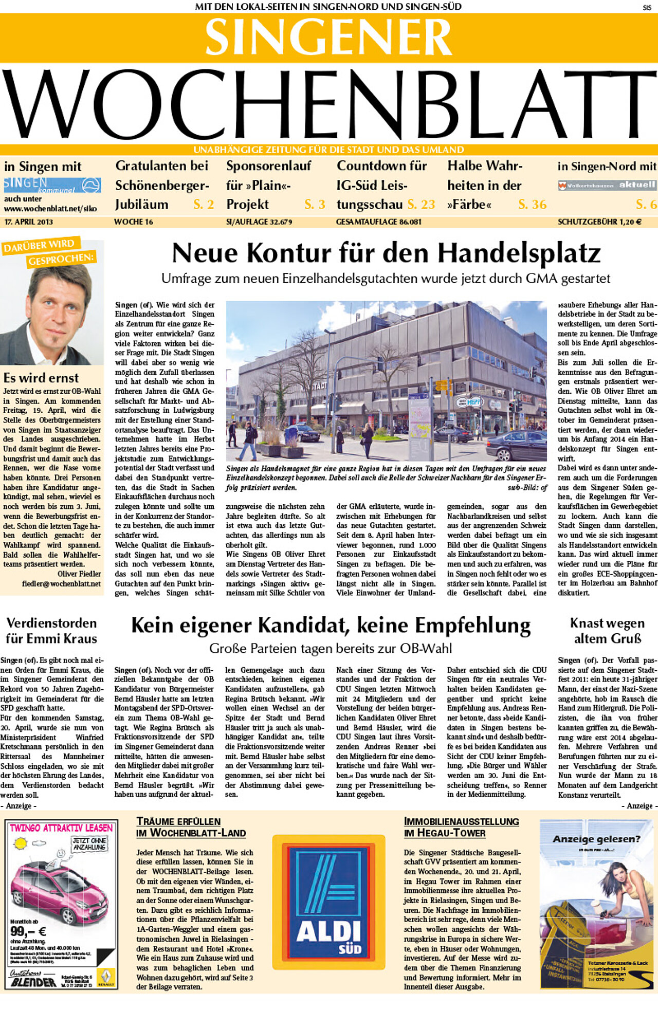Ausgabe 16 vom 17. April 2013