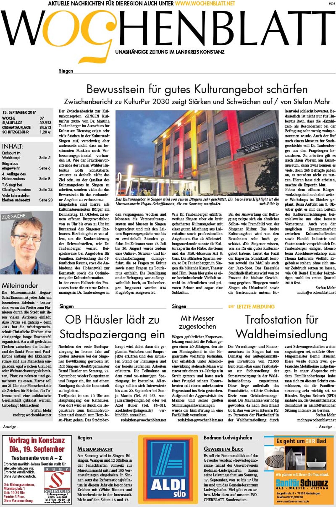 Ausgabe 37 vom 13. September 2017