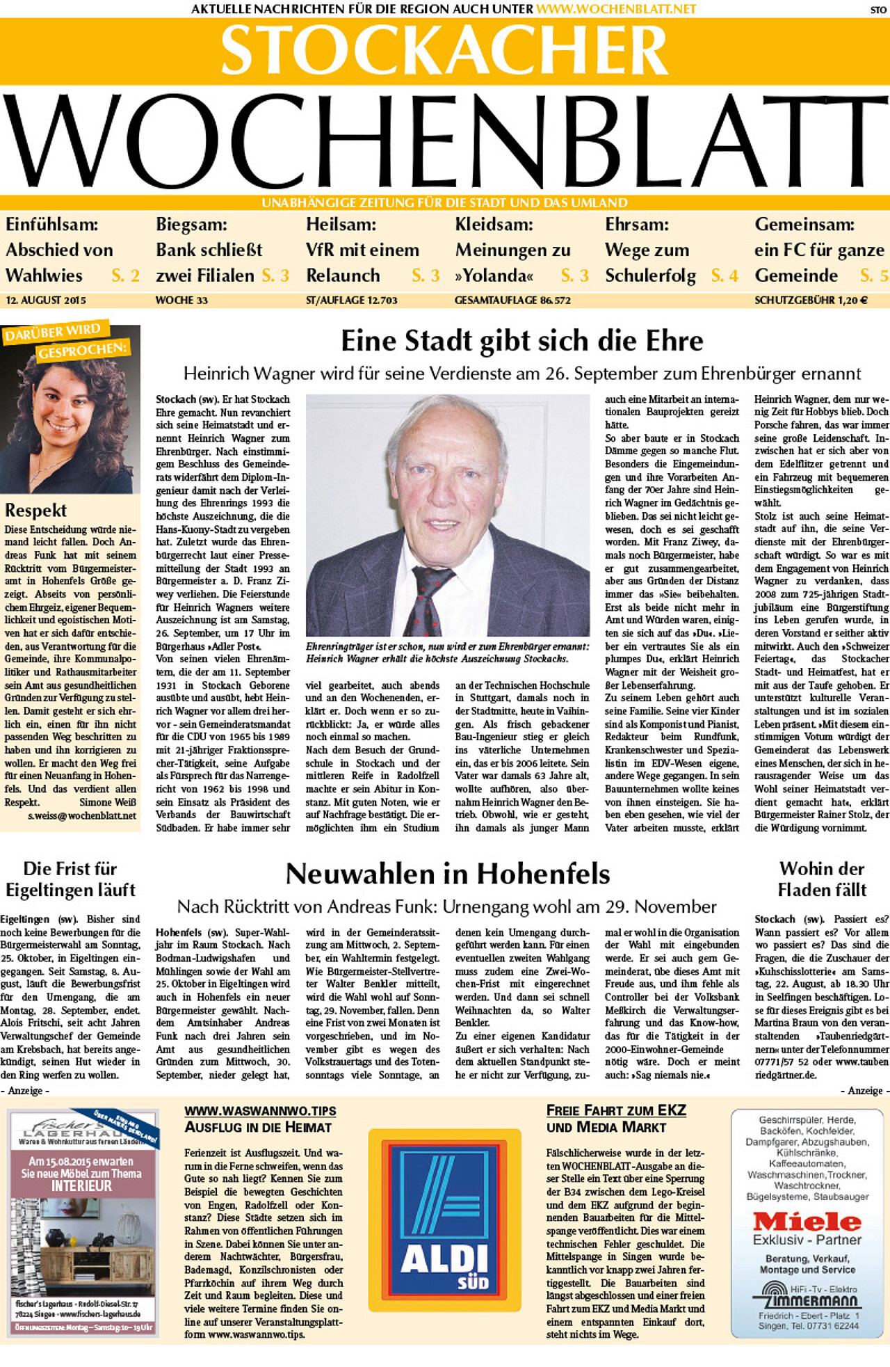 Ausgabe 33 vom 12. August 2015