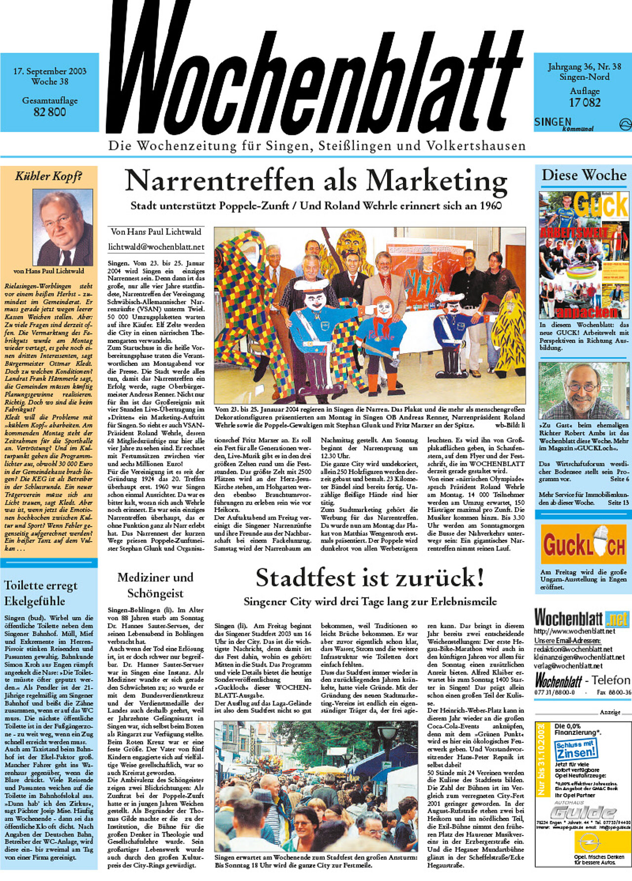 Ausgabe 38 vom 17. September 2003