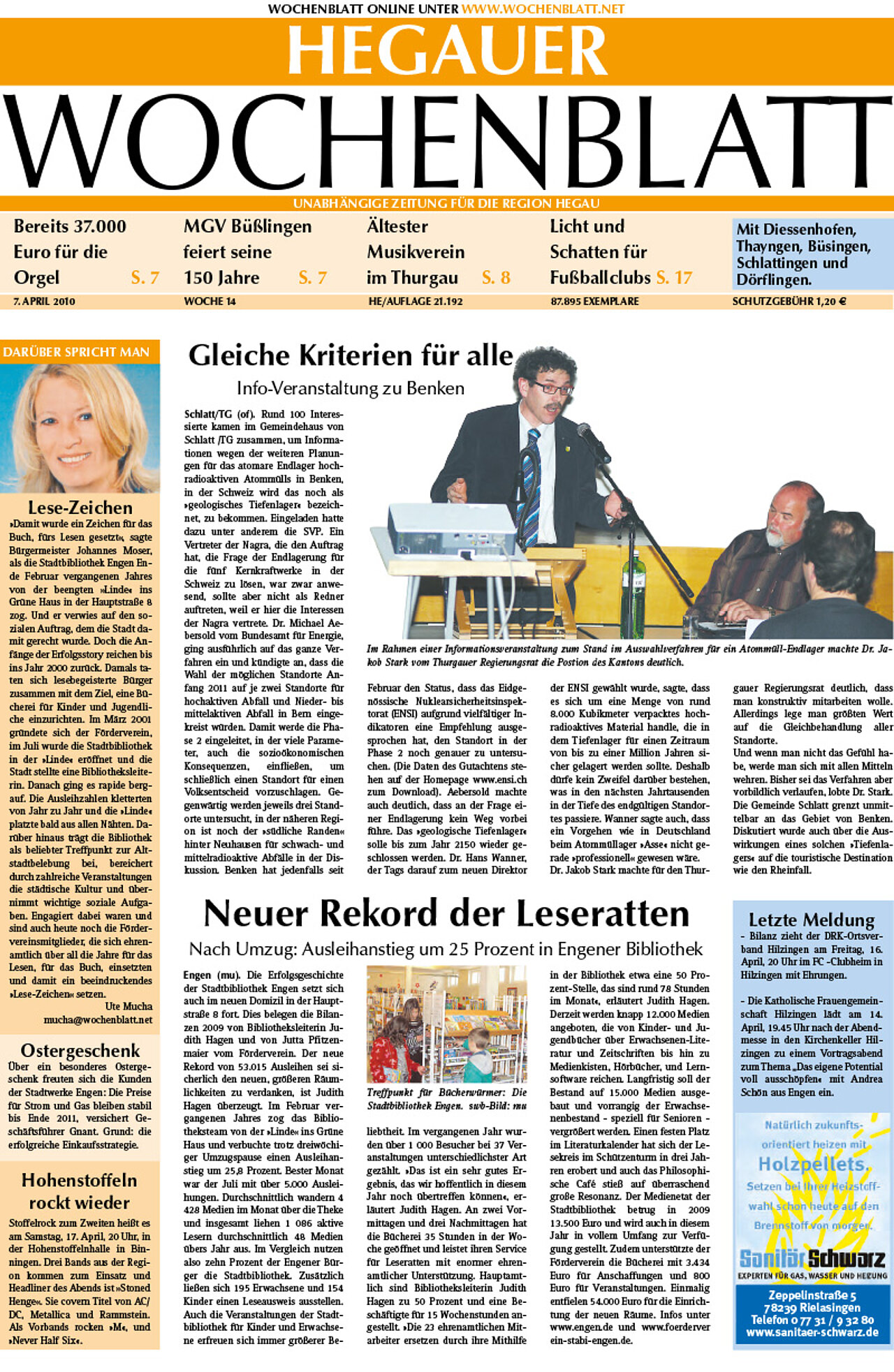 Ausgabe 14 vom 07. April 2010