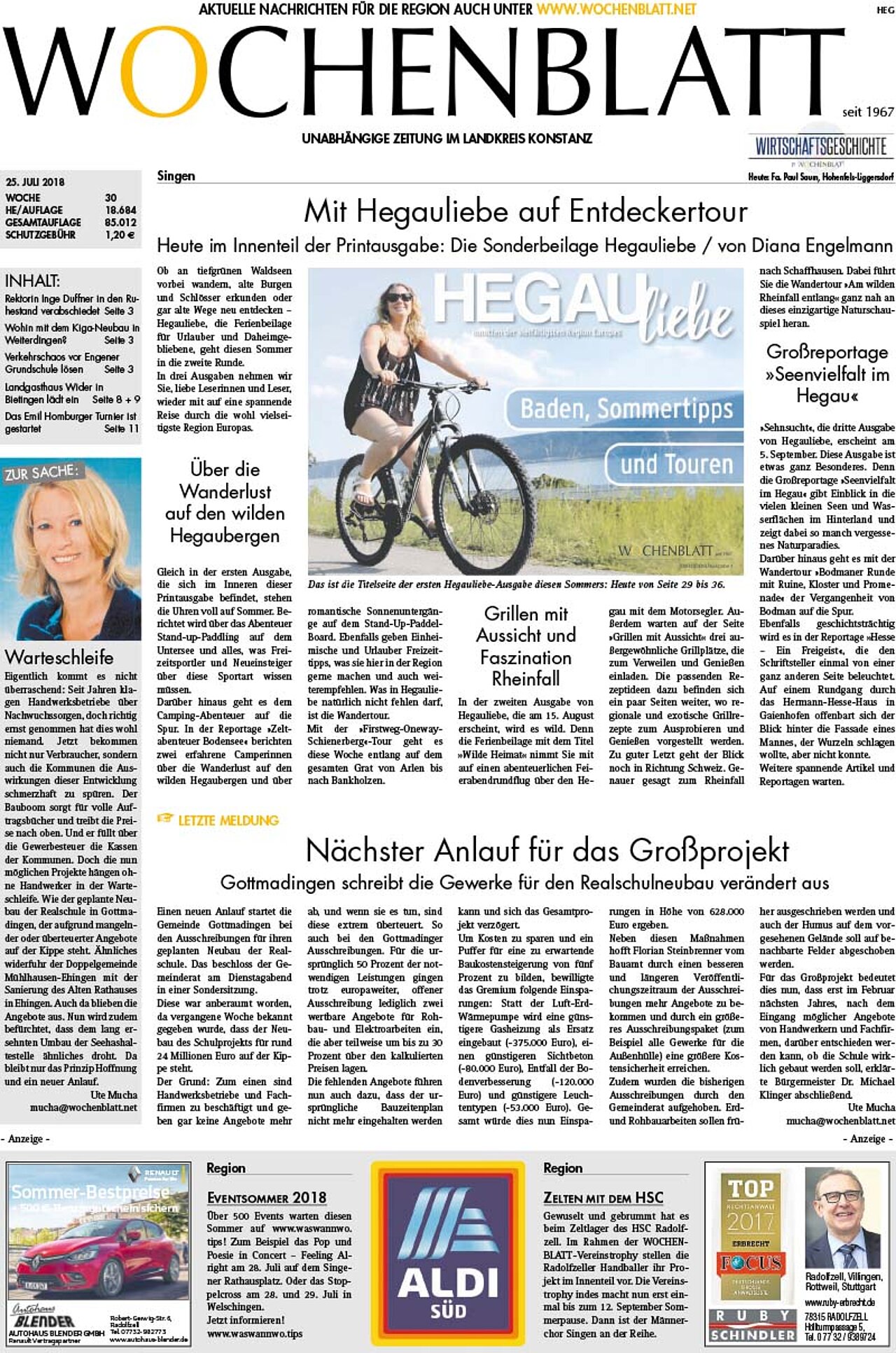 Ausgabe 30 vom 25. Juli 2018