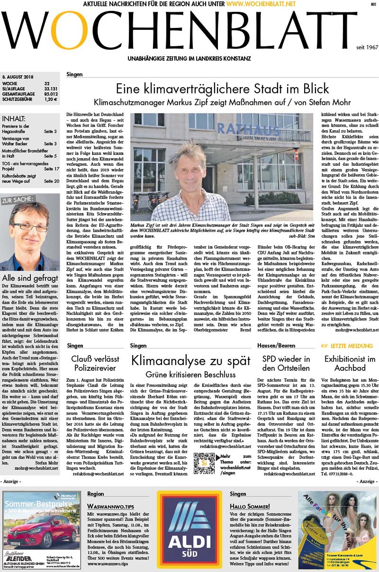 Ausgabe 32 vom 08. August 2018