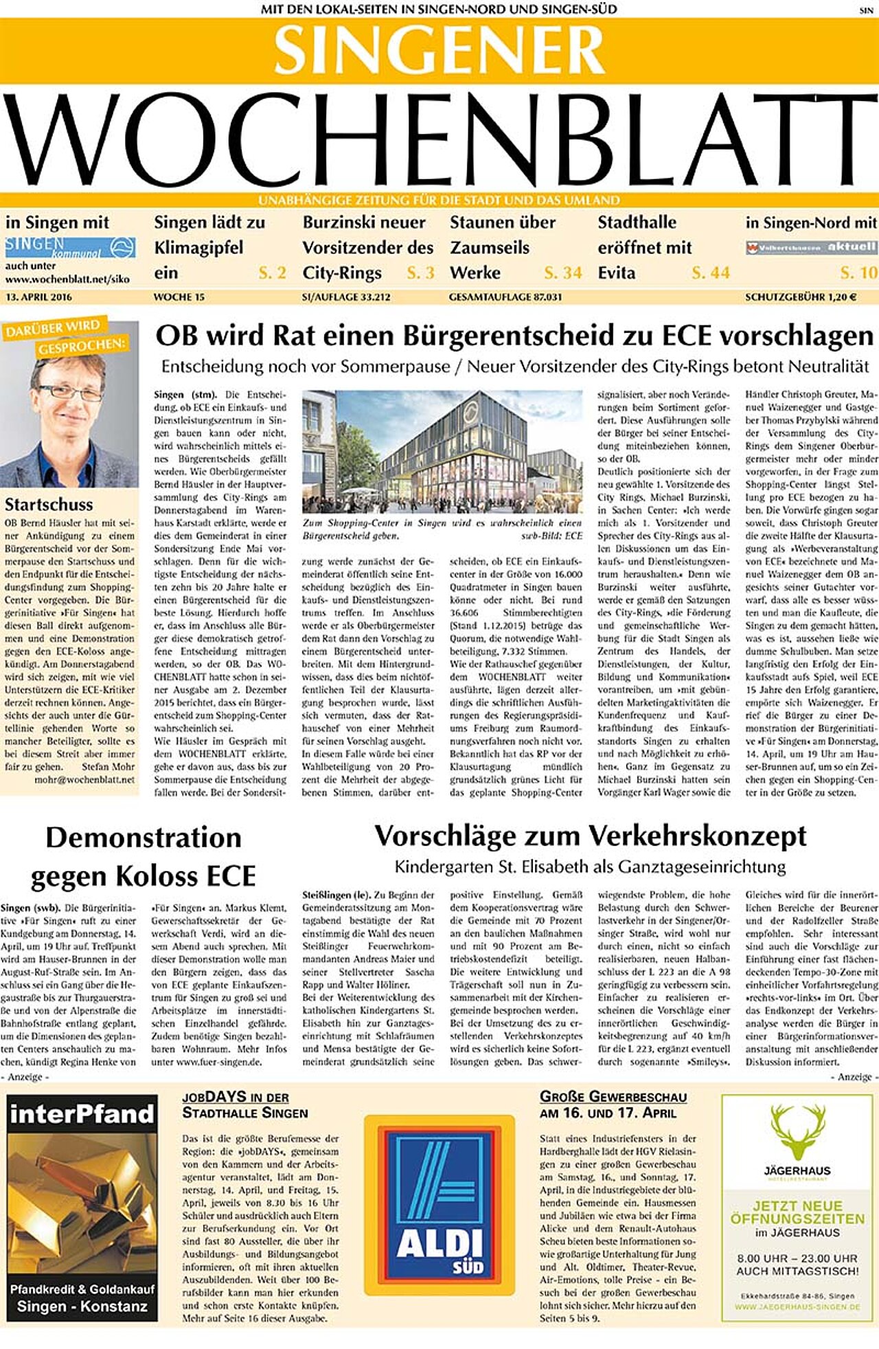 Ausgabe 15 vom 13. April 2016
