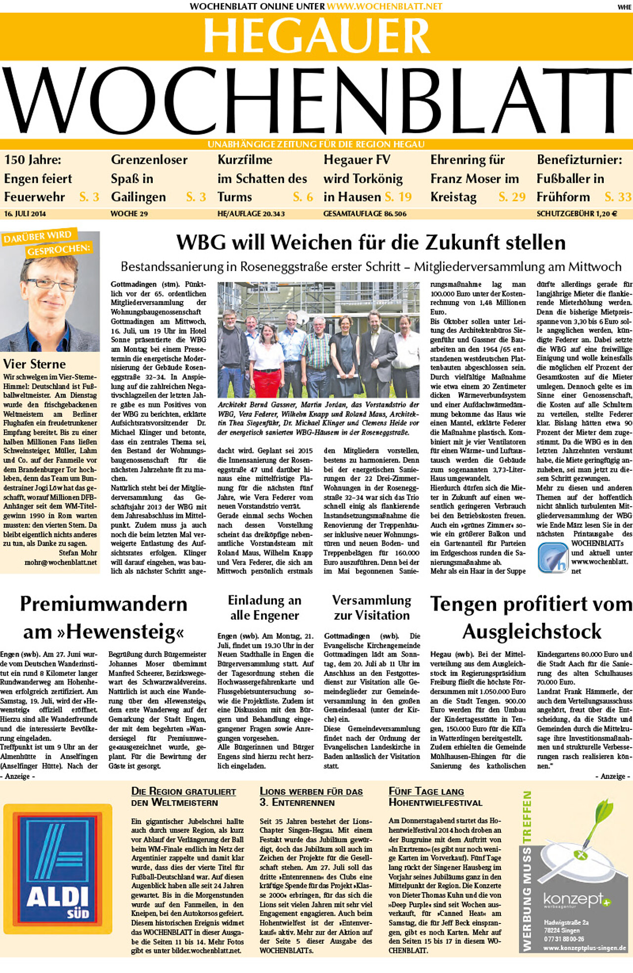 Ausgabe 29 vom 16. Juli 2014