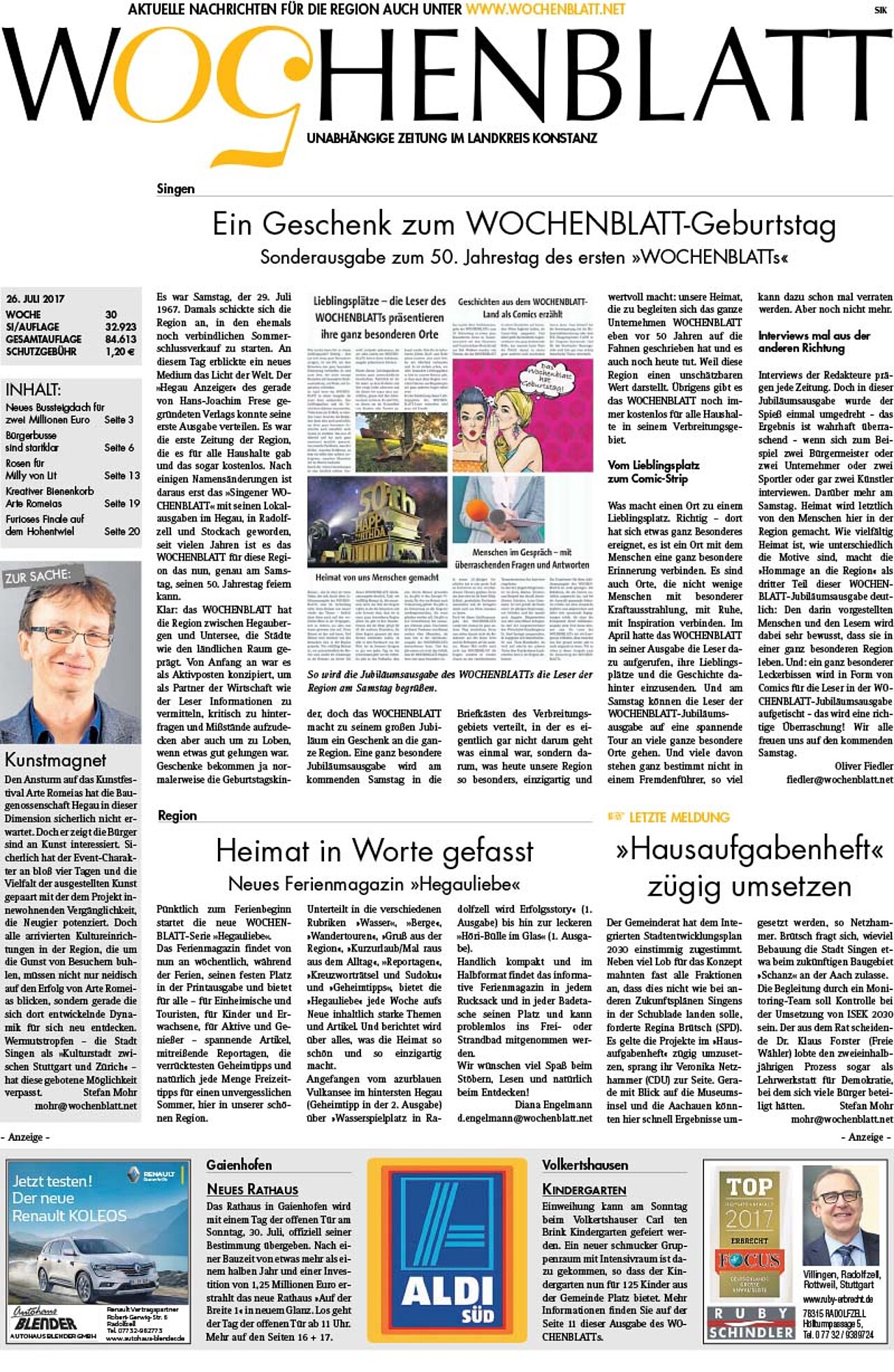 Ausgabe 30 vom 26. Juli 2017