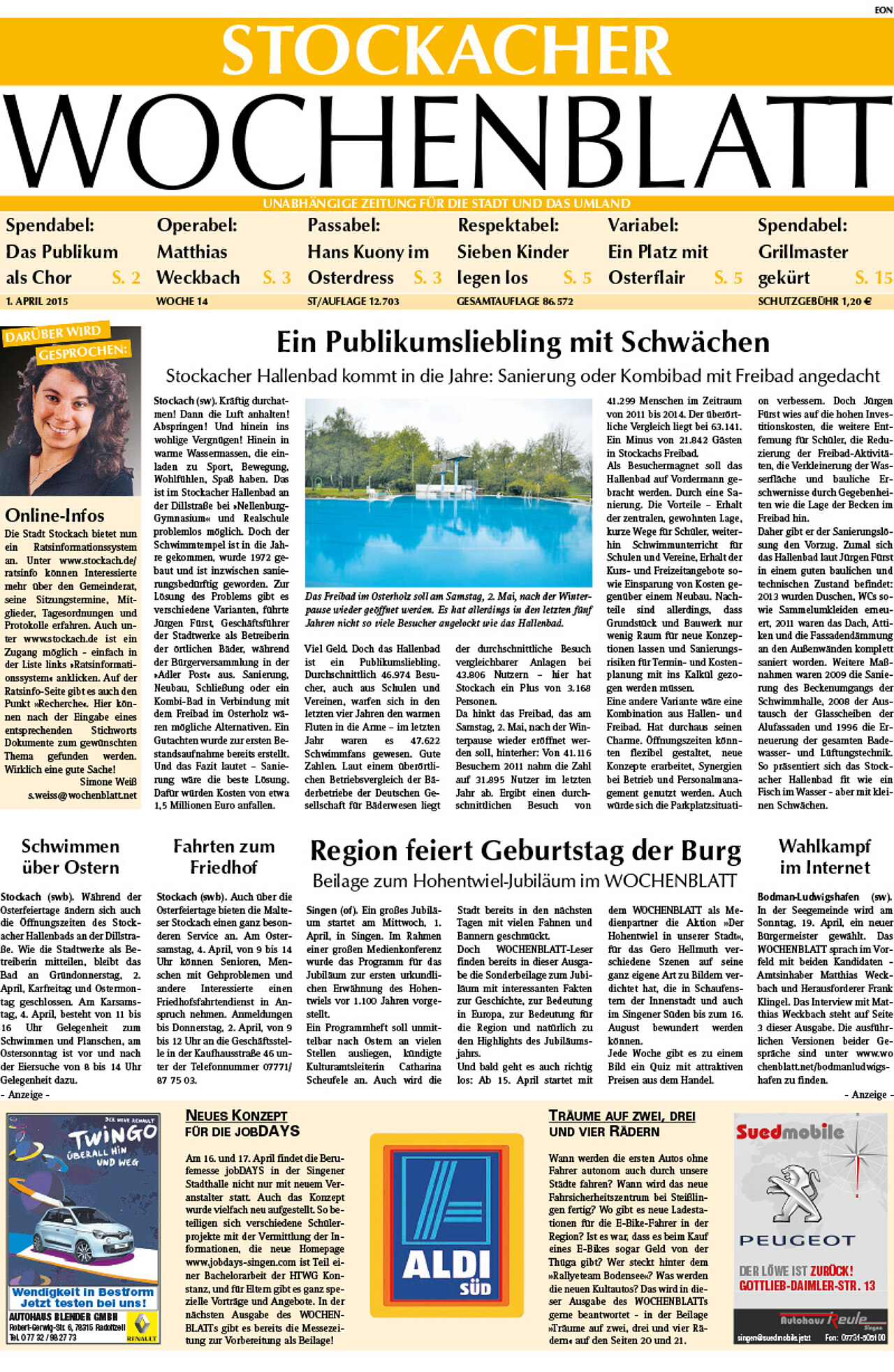 Ausgabe 14 vom 01. April 2015