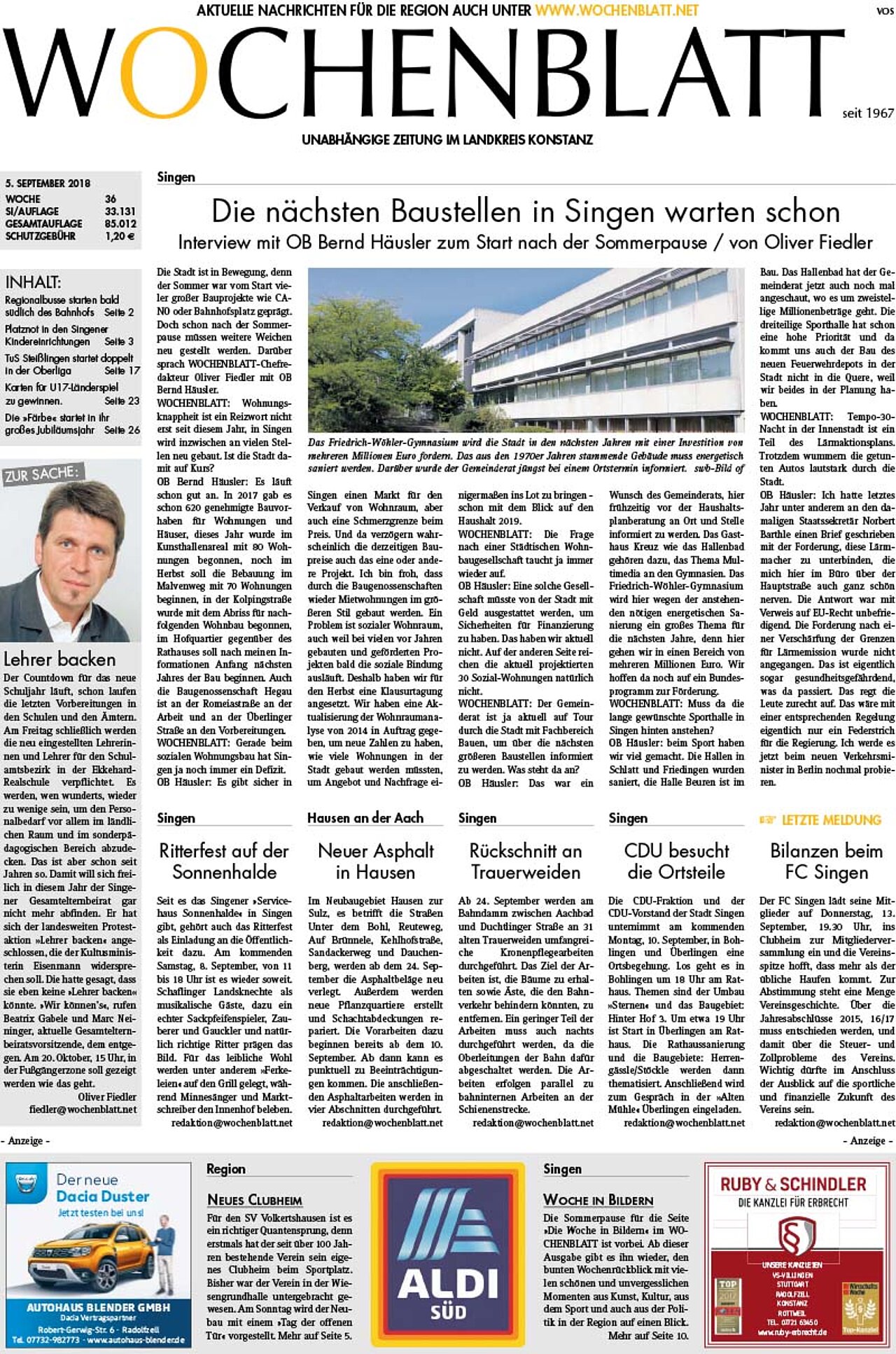 Ausgabe 36 vom 05. September 2018