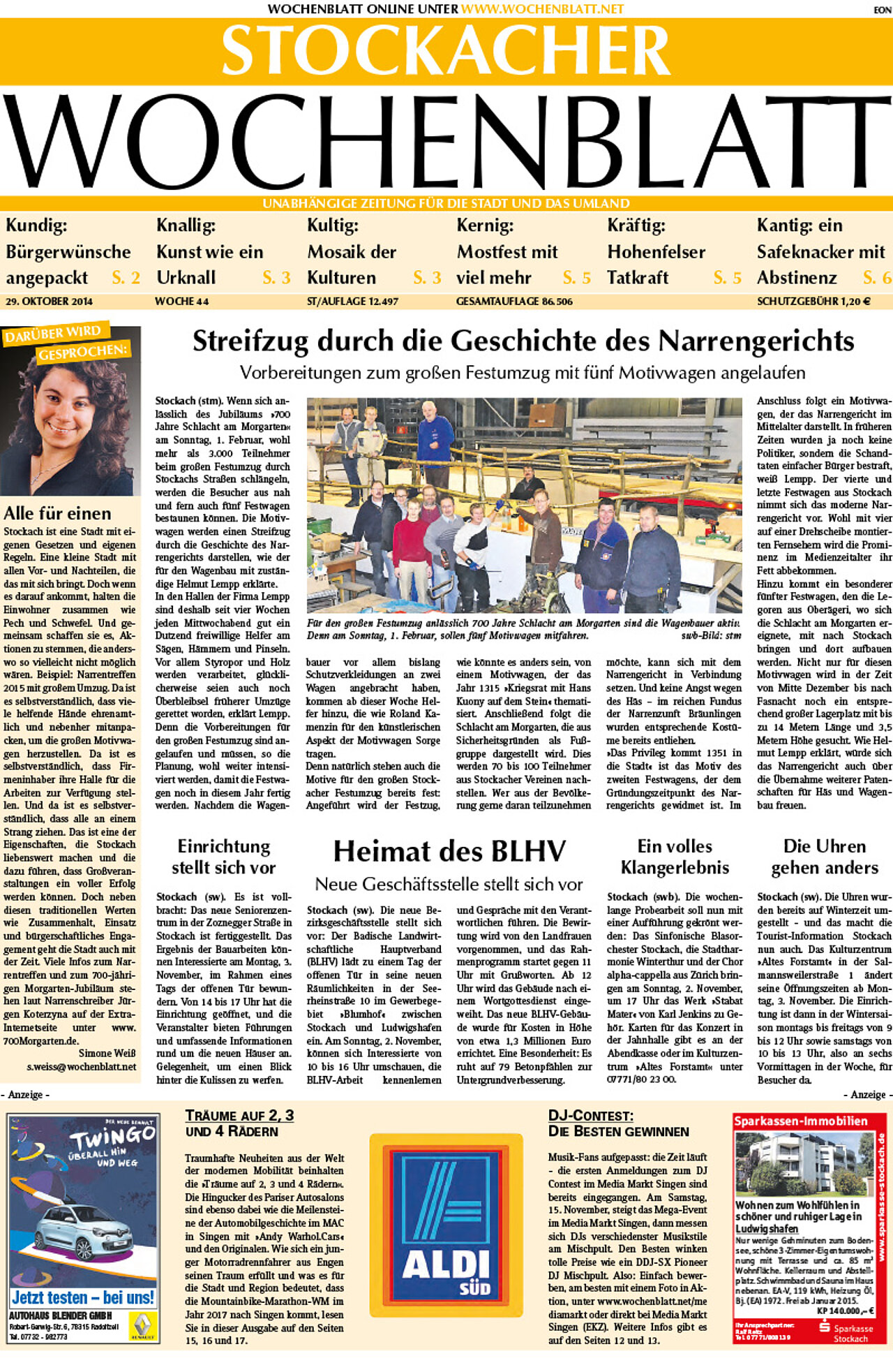 Ausgabe 44 vom 29. Oktober 2014