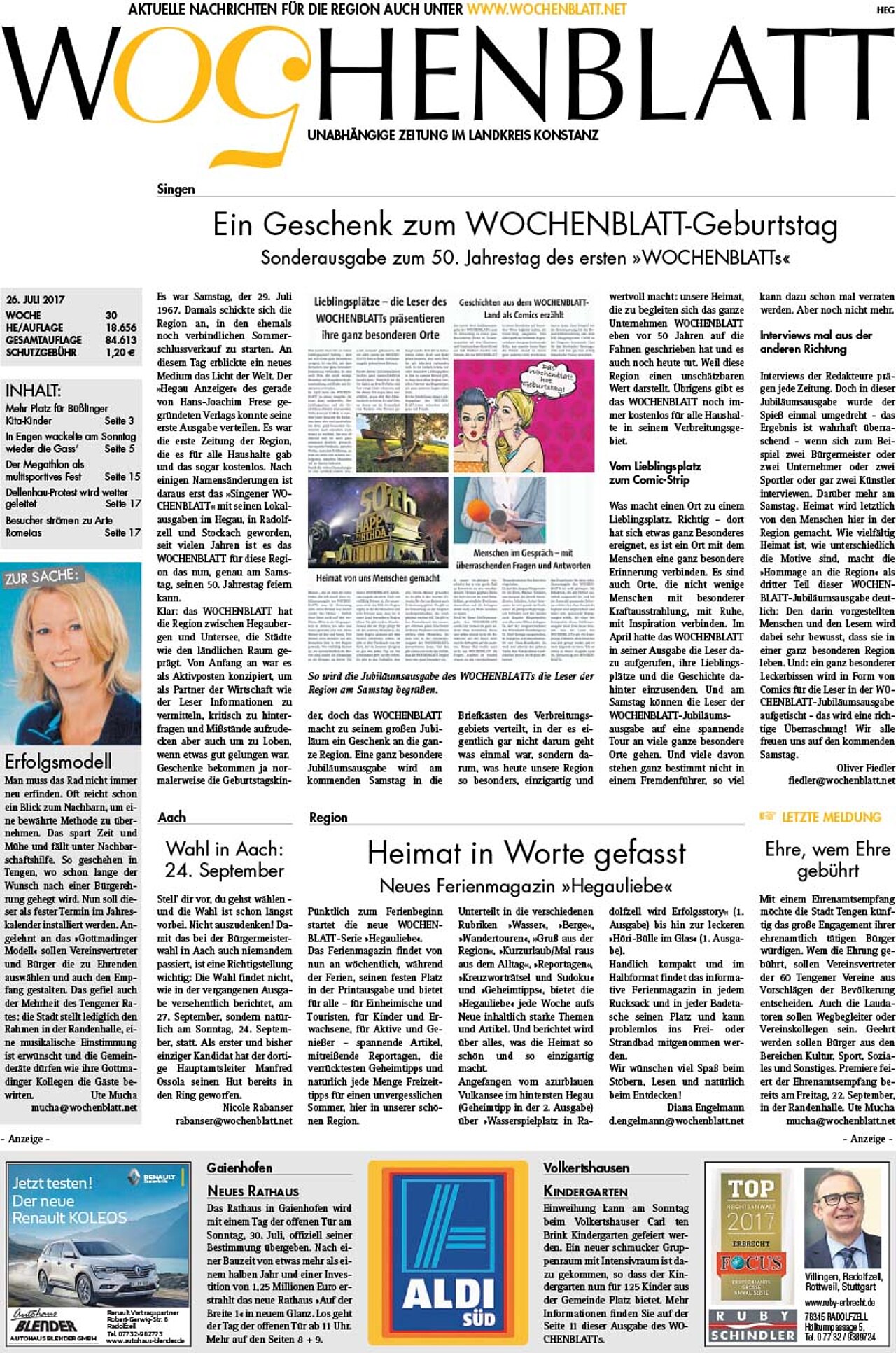 Ausgabe 30 vom 26. Juli 2017