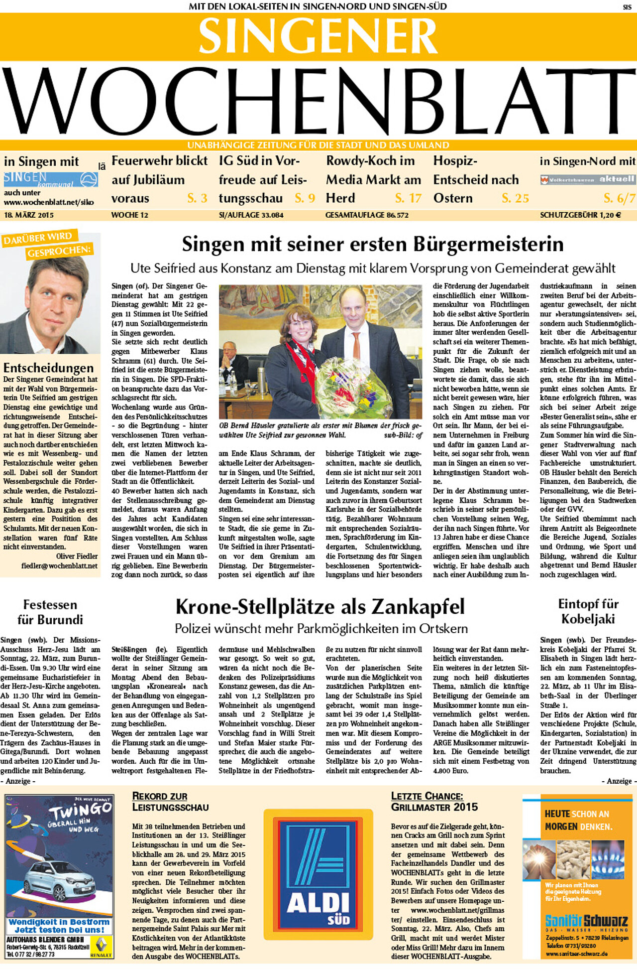 Ausgabe 12 vom 18. März 2015