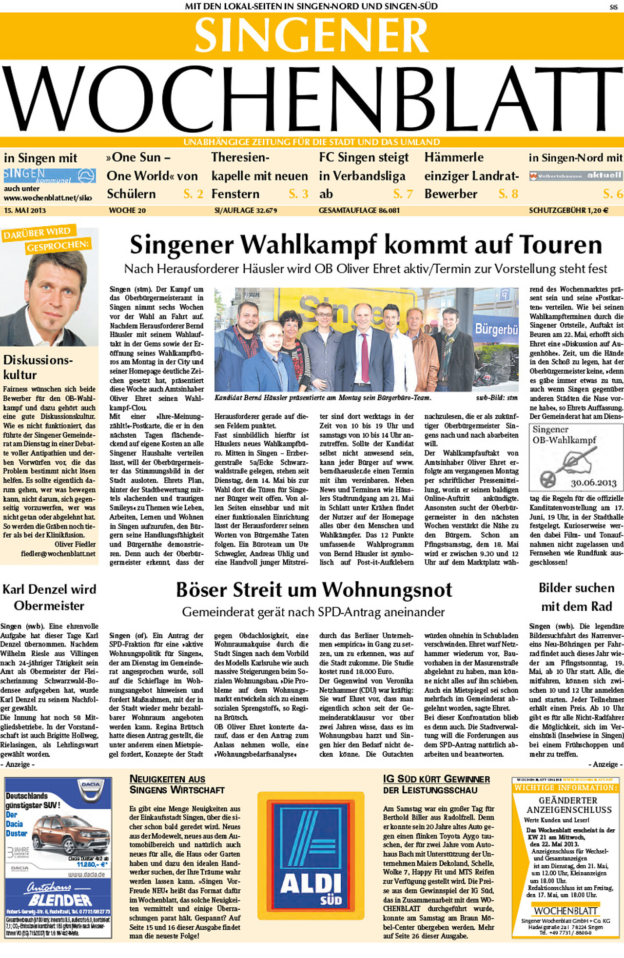 Ausgabe 20 vom 15. Mai 2013