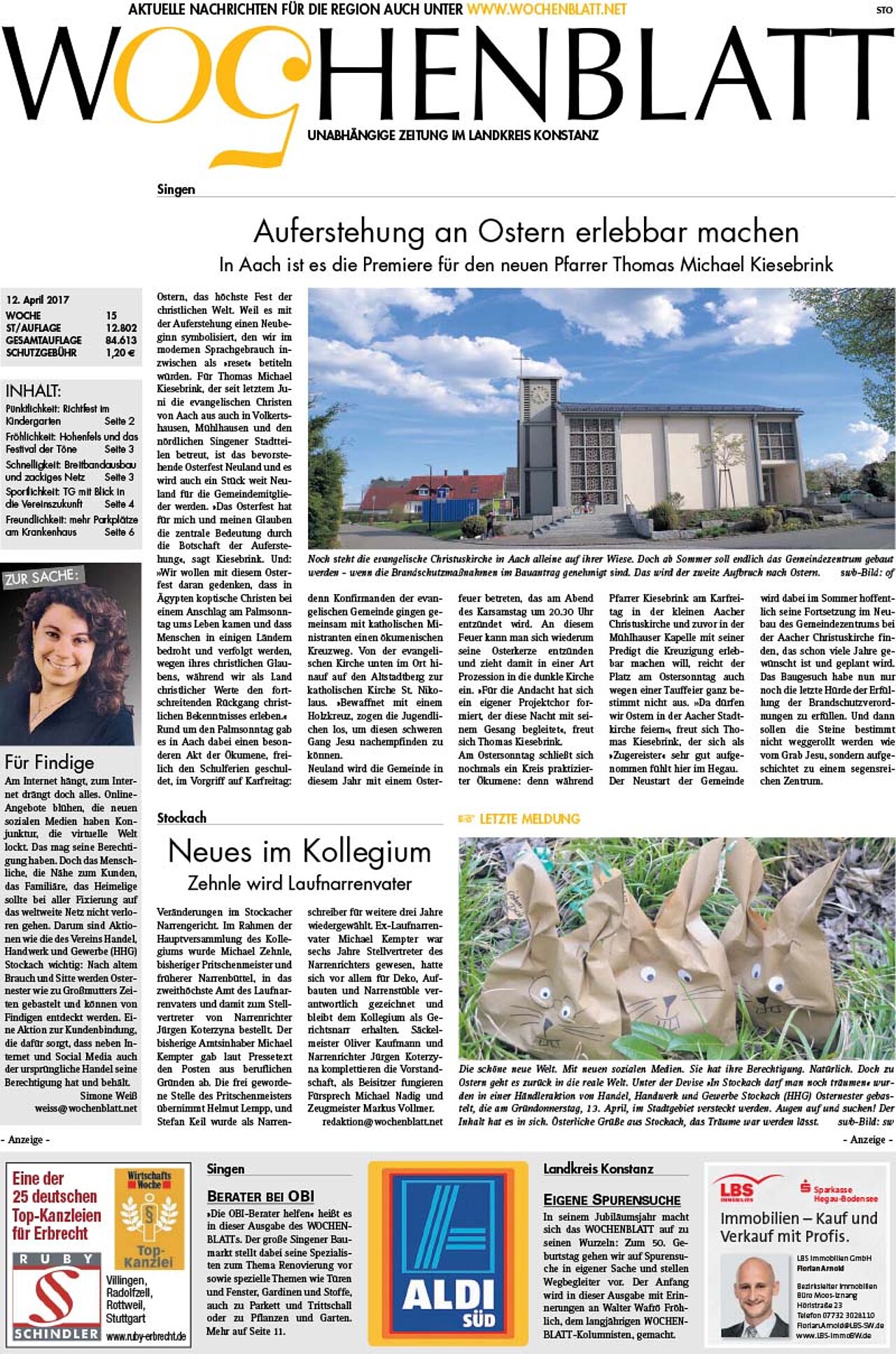 Ausgabe 15 vom 12. April 2017