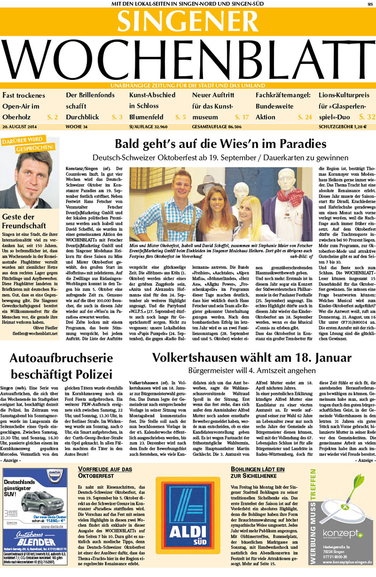 Ausgabe 34 vom 20. August 2014