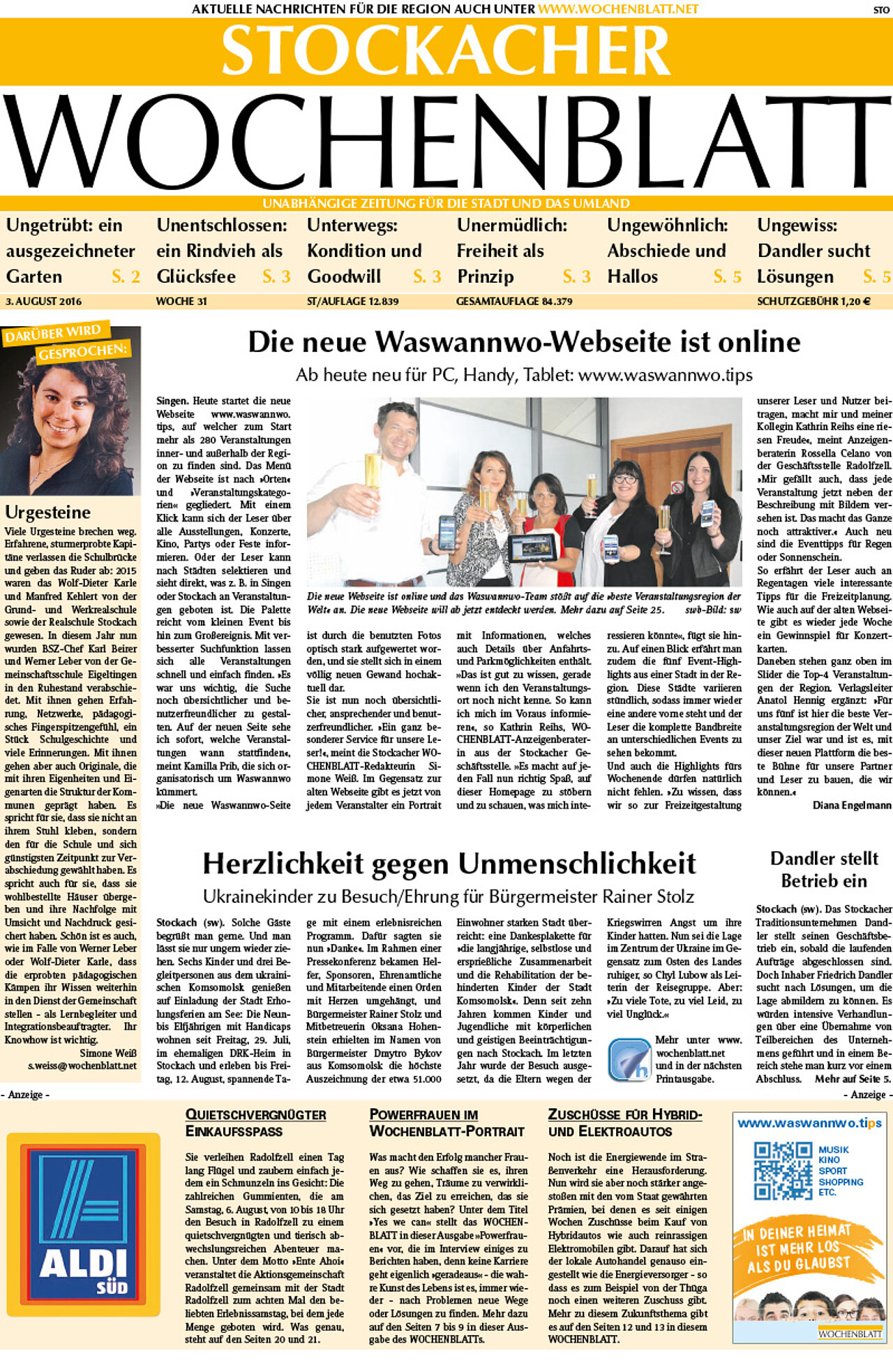 Ausgabe 31 vom 03. August 2016