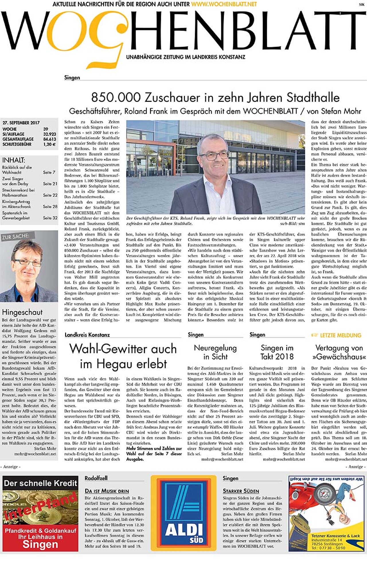 Ausgabe 39 vom 27. September 2017
