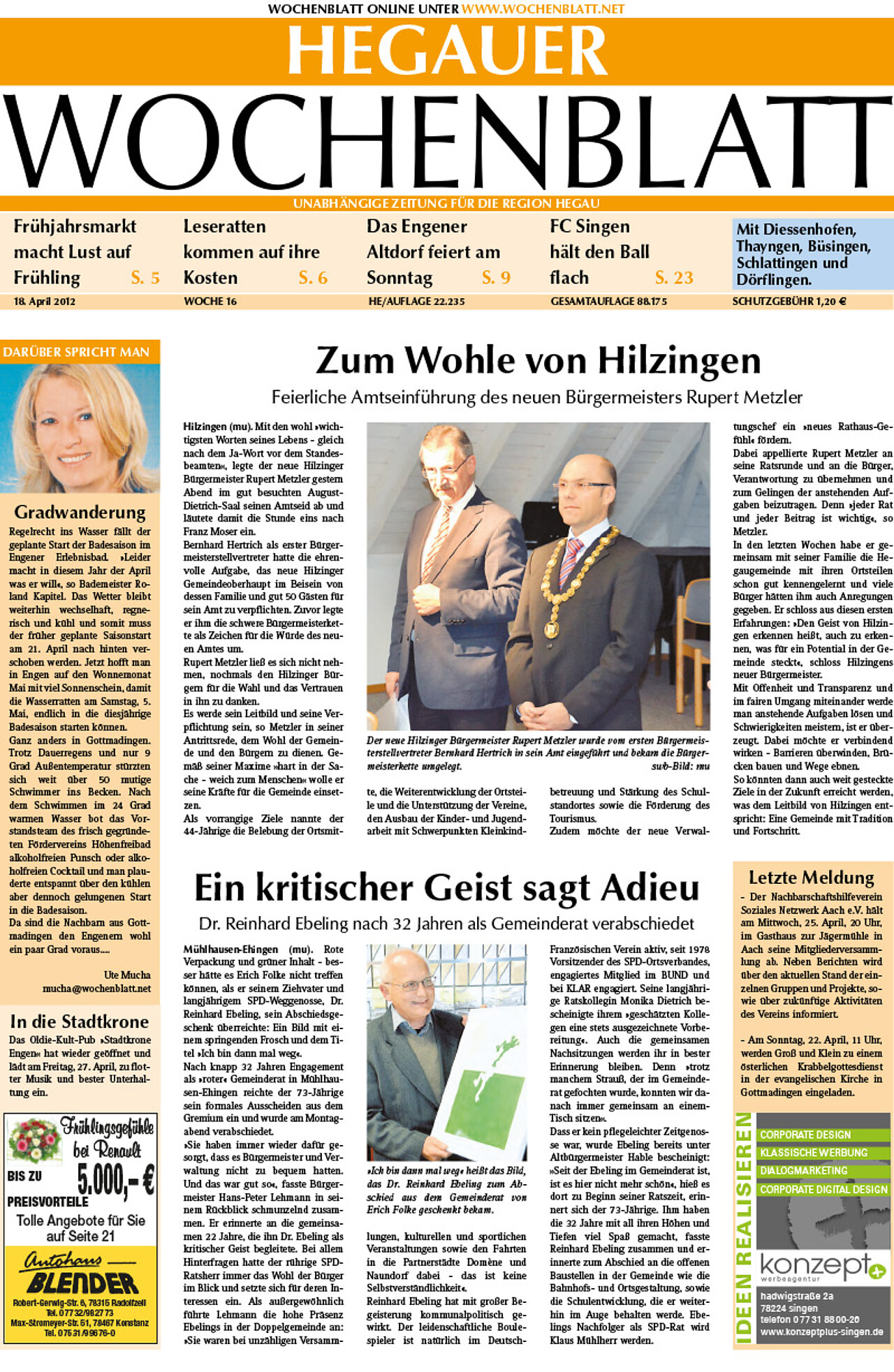 Ausgabe 16 vom 18. April 2012
