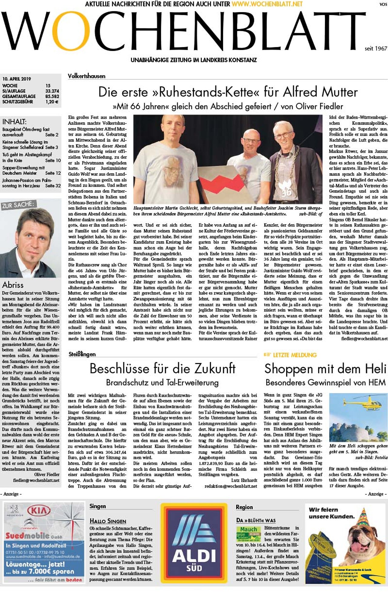 Ausgabe 15 vom 10. April 2019