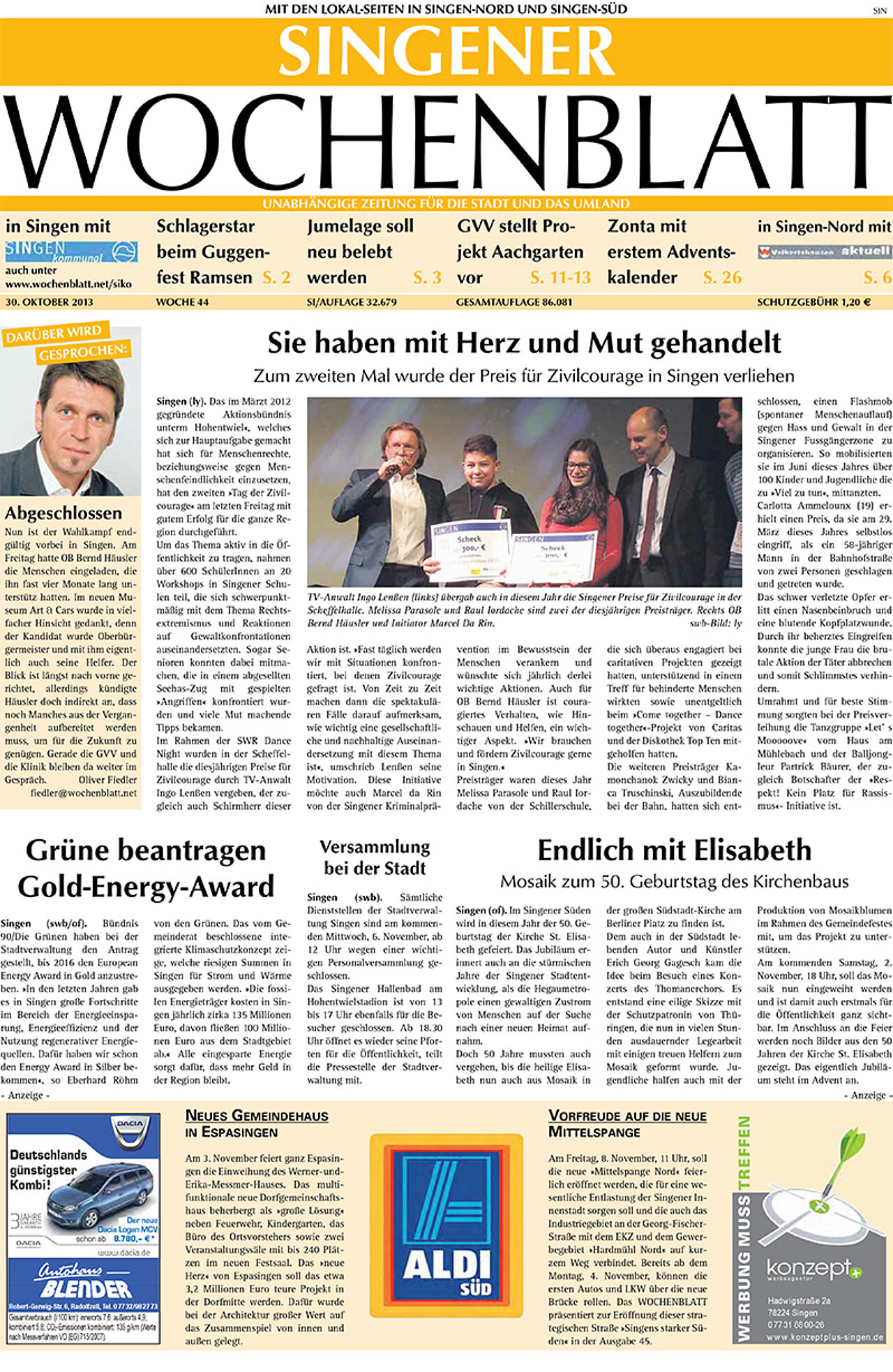 Ausgabe 44 vom 30. Oktober 2013