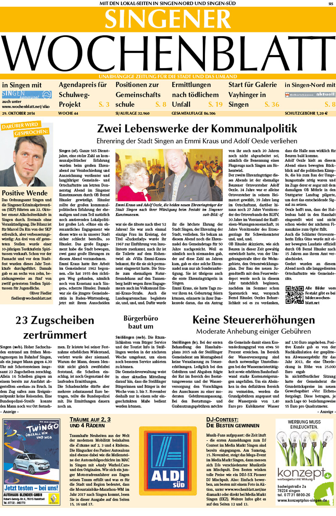 Ausgabe 44 vom 29. Oktober 2014