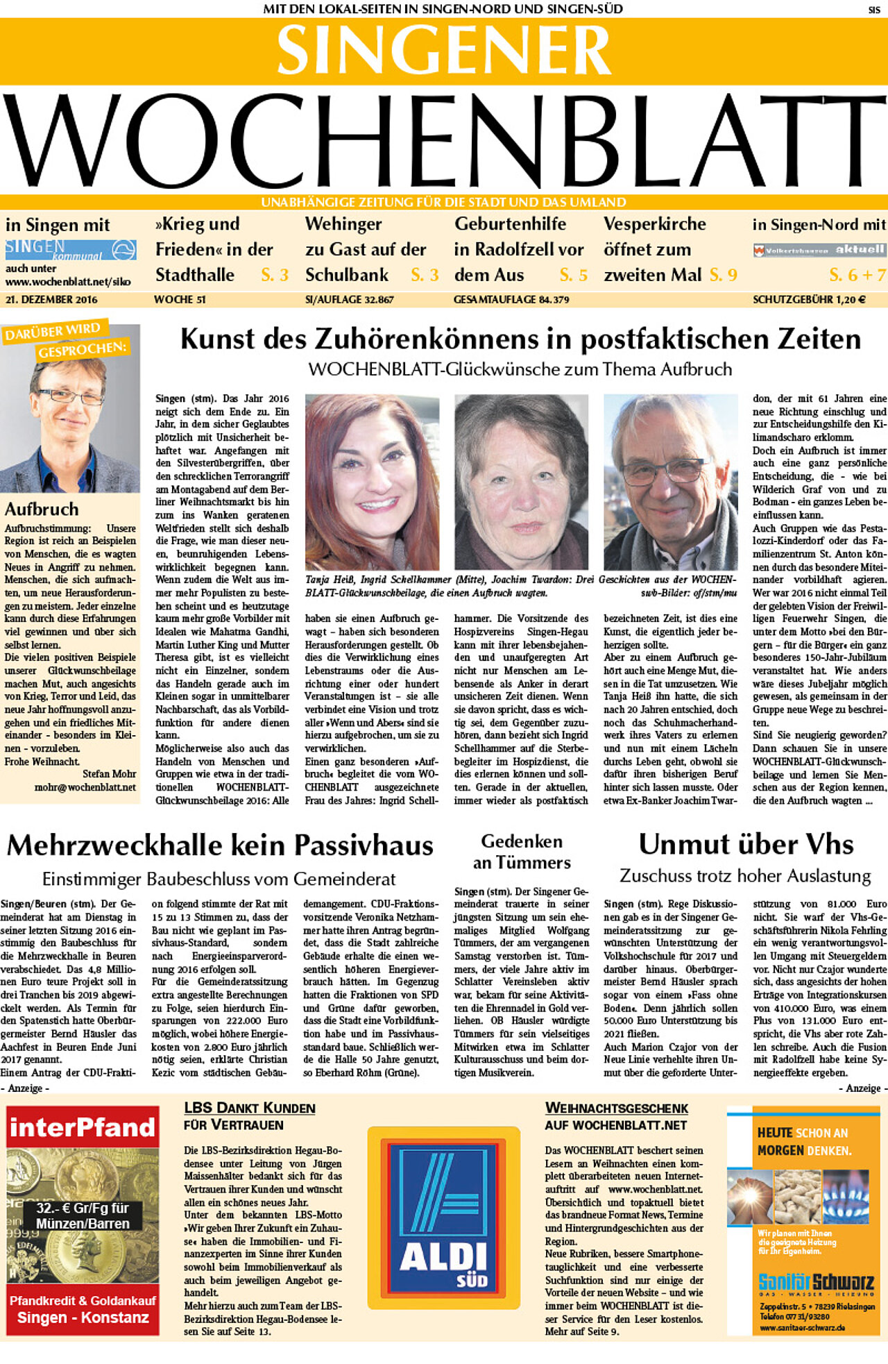 Ausgabe 51 vom 21. Dezember 2016