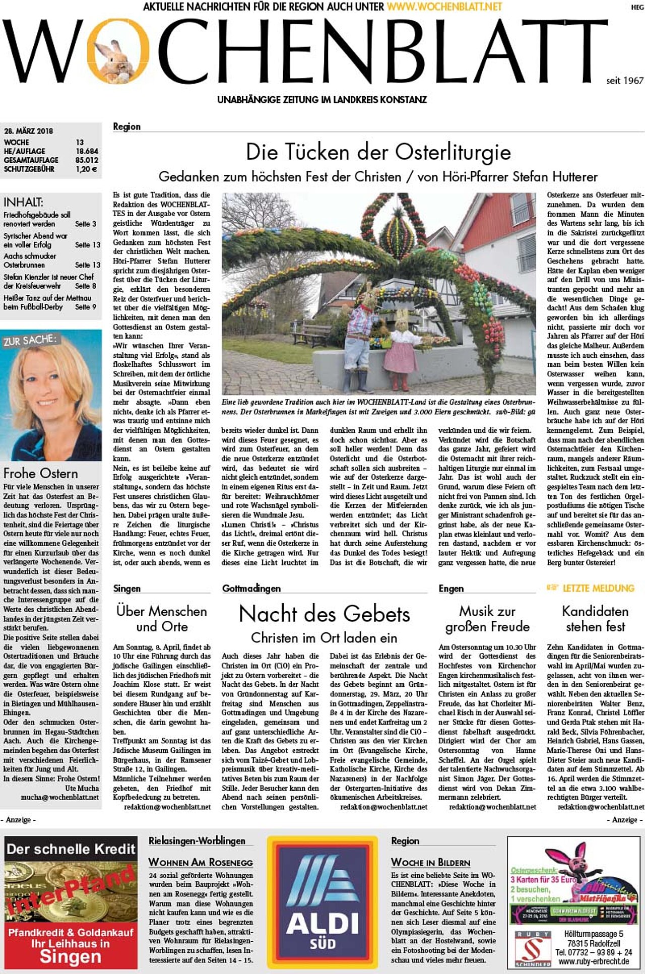 Ausgabe 13 vom 28. März 2018