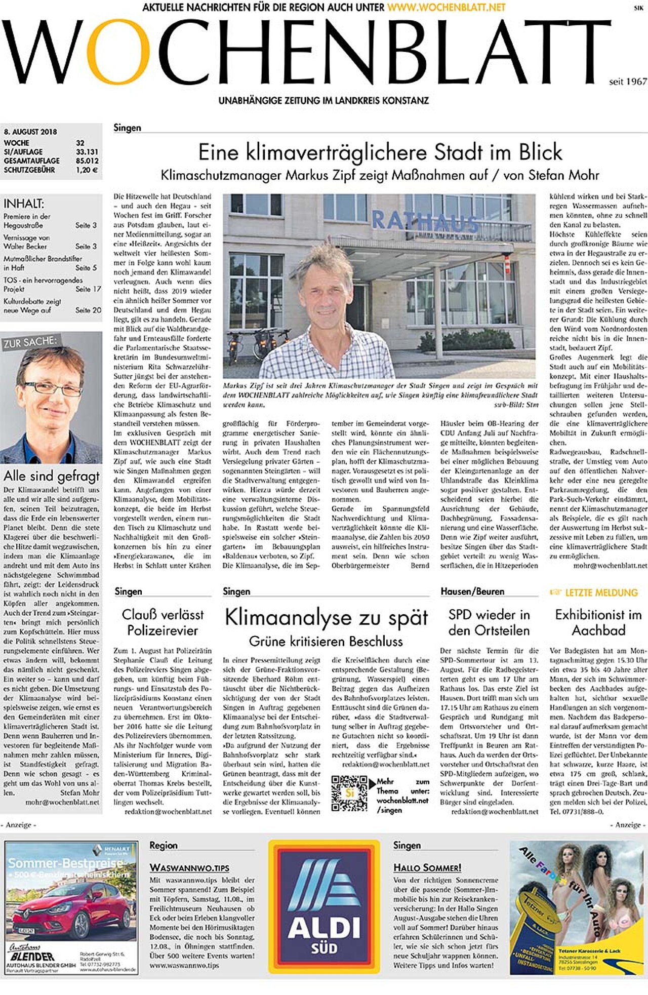 Ausgabe 32 vom 08. August 2018