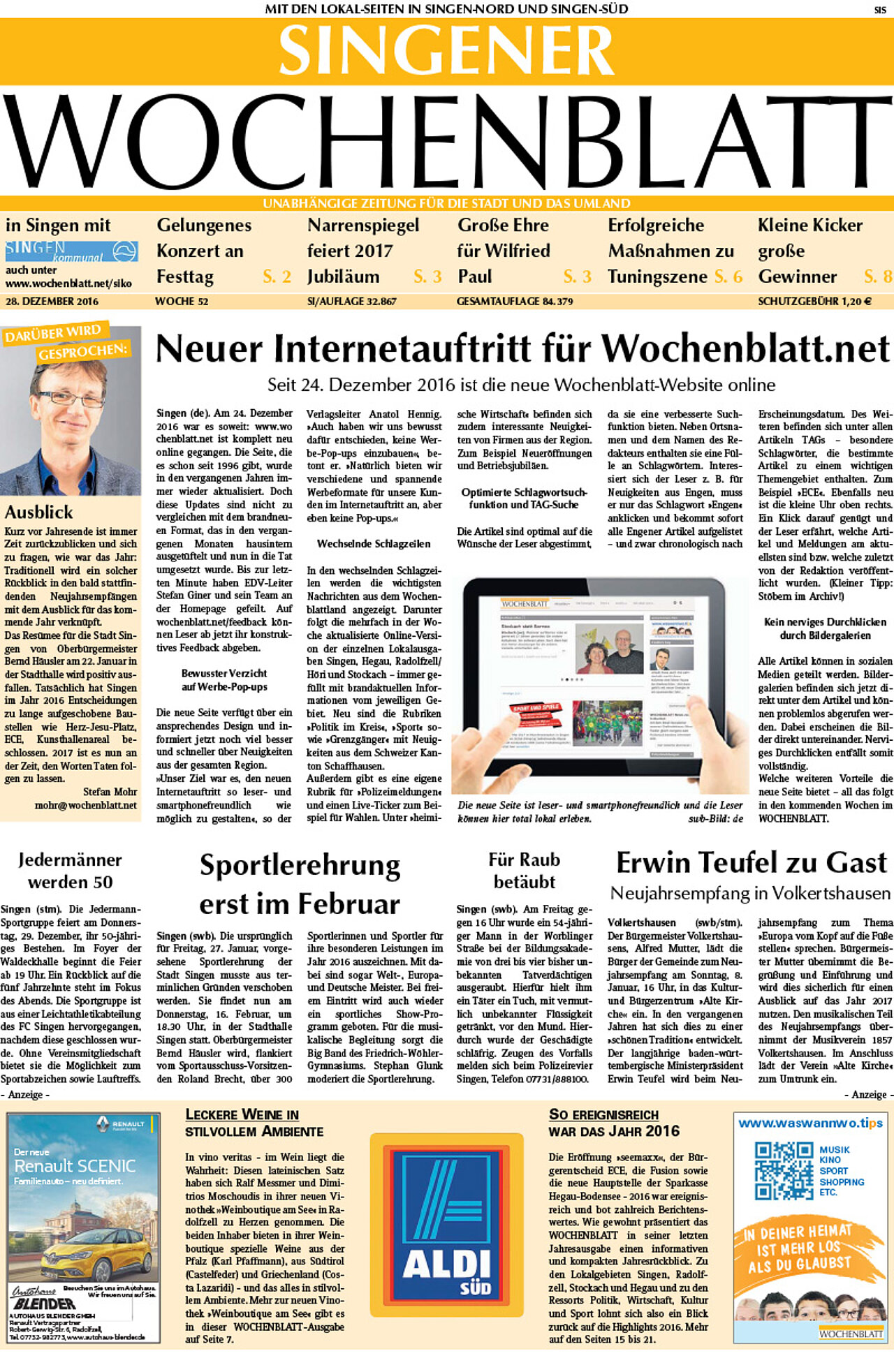 Ausgabe 52 vom 28. Dezember 2016