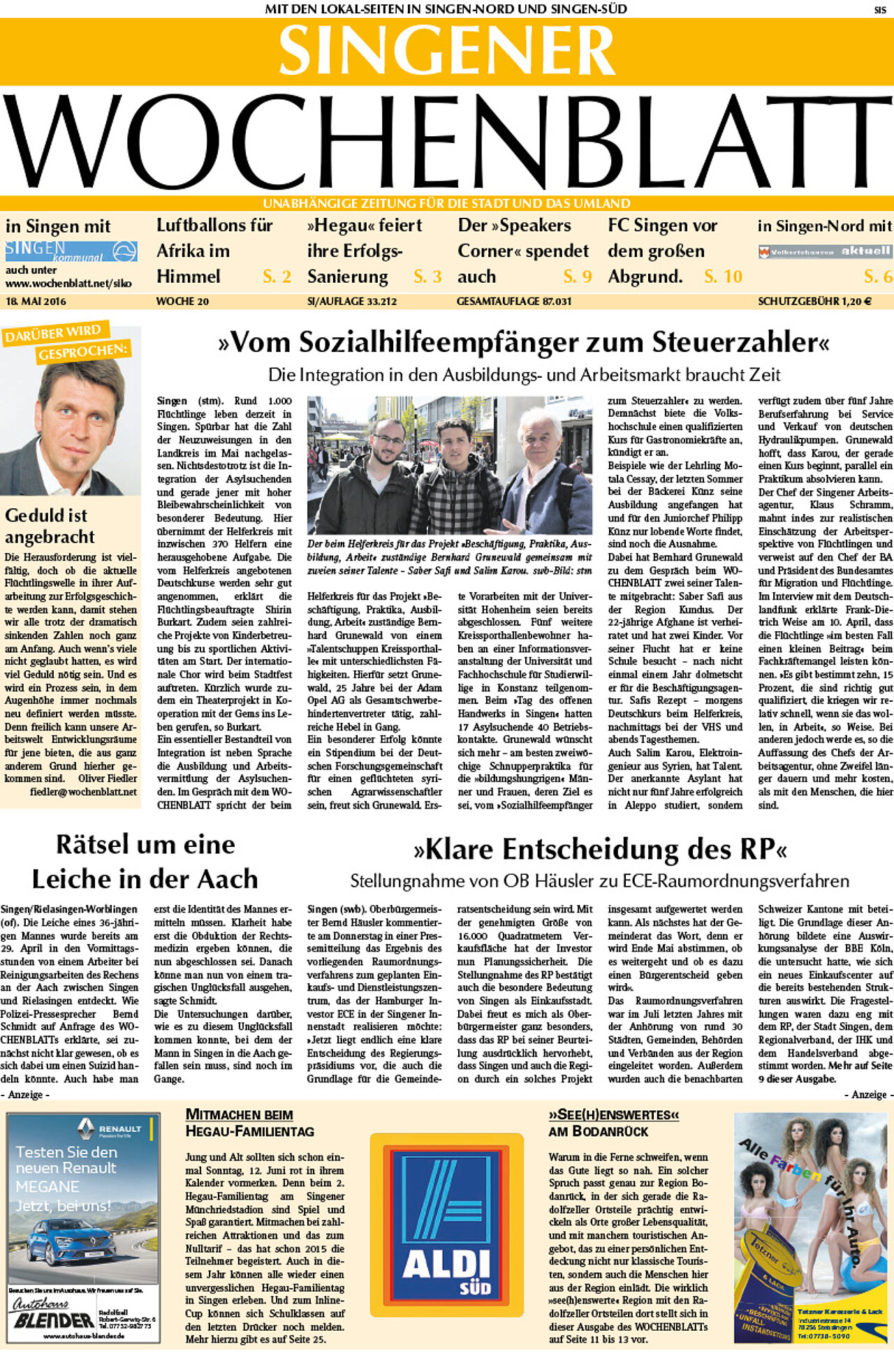 Ausgabe 20 vom 18. Mai 2016