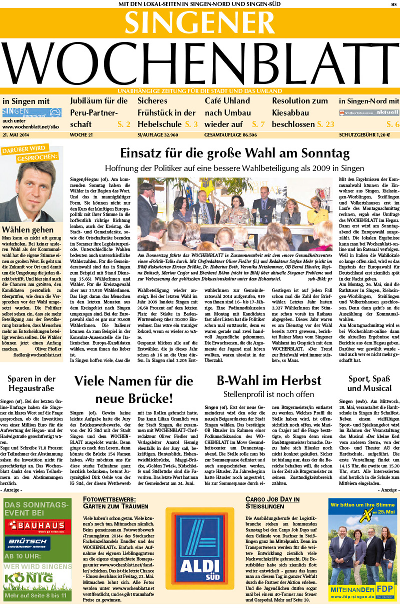 Ausgabe 21 vom 21. Mai 2014
