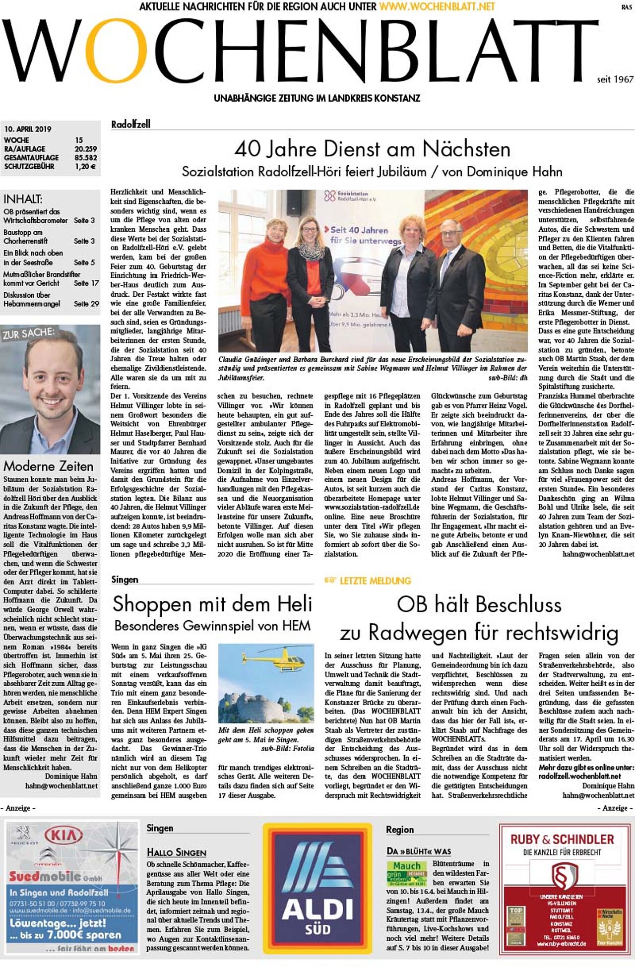 Ausgabe 15 vom 10. April 2019