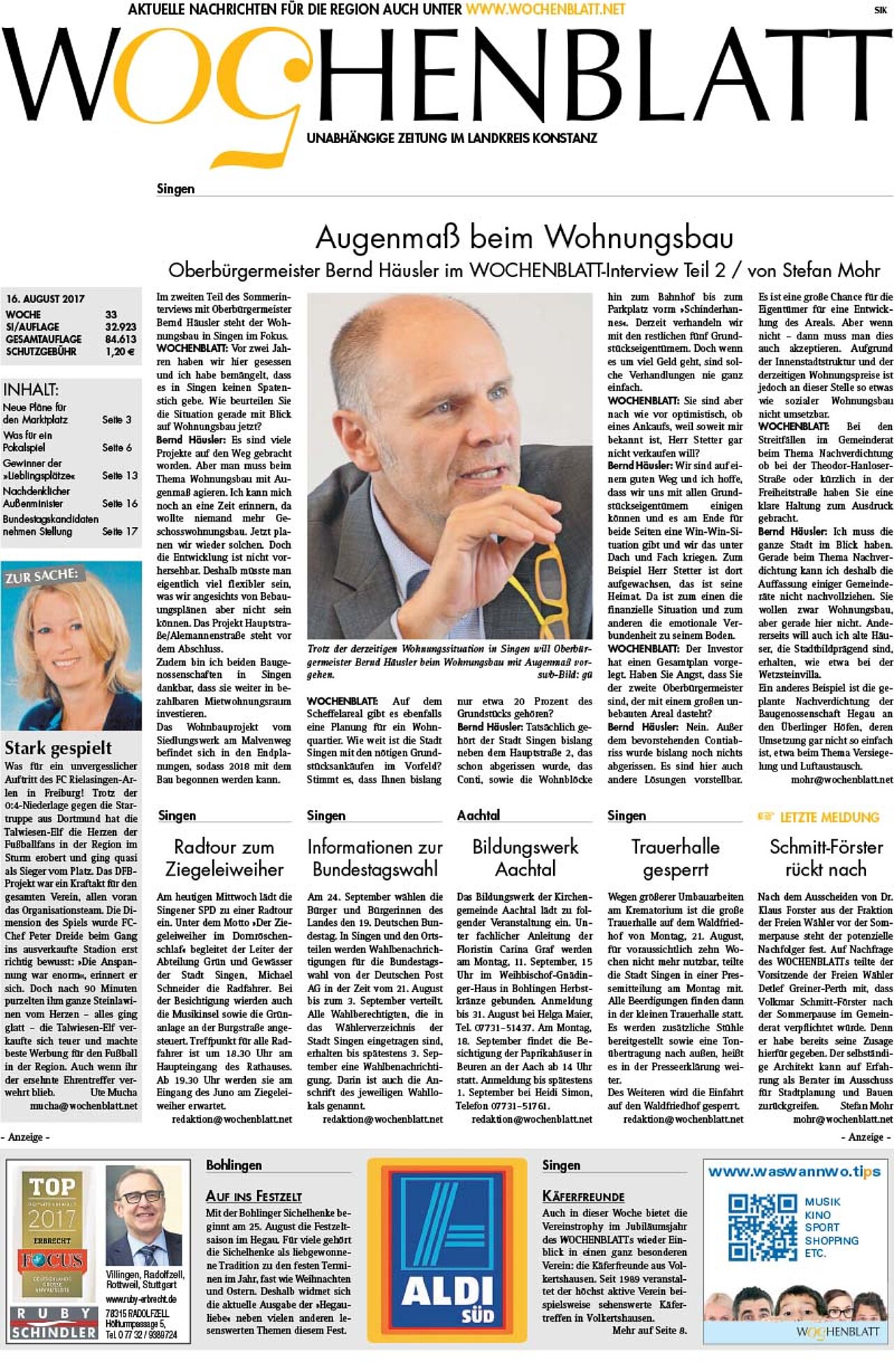 Ausgabe 33 vom 16. August 2017