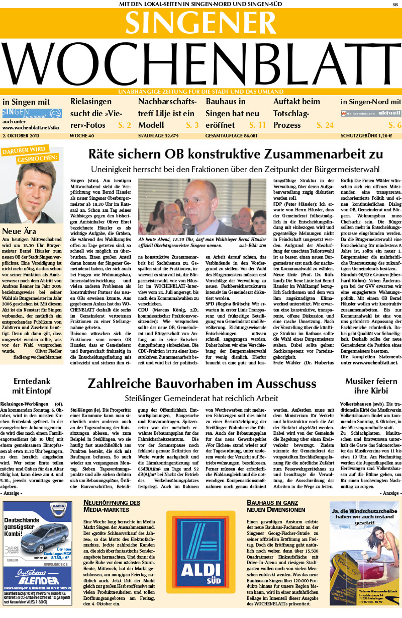 Ausgabe 40 vom 02. Oktober 2013