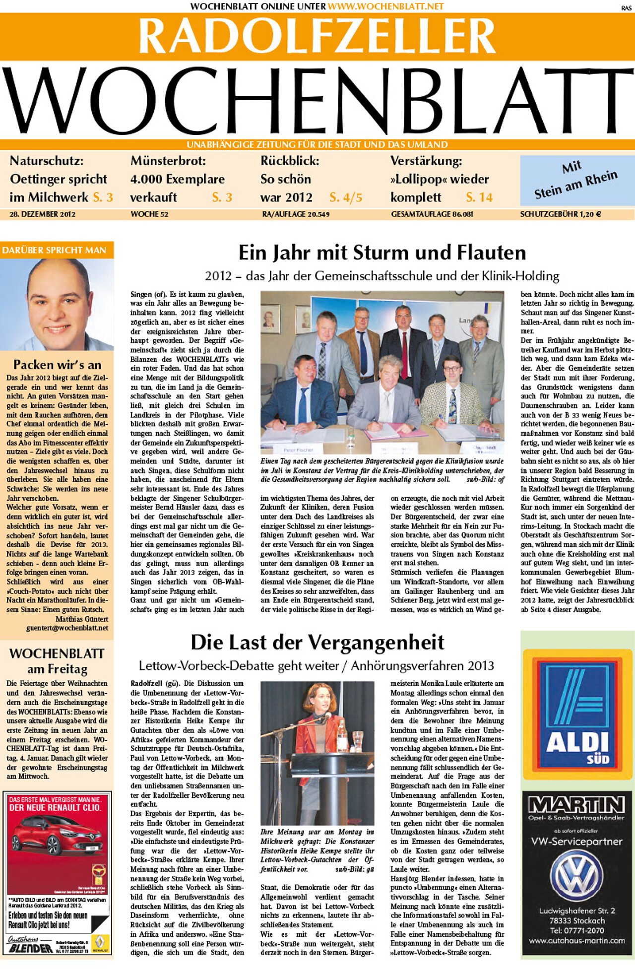 Ausgabe 52 vom 28. Dezember 2012